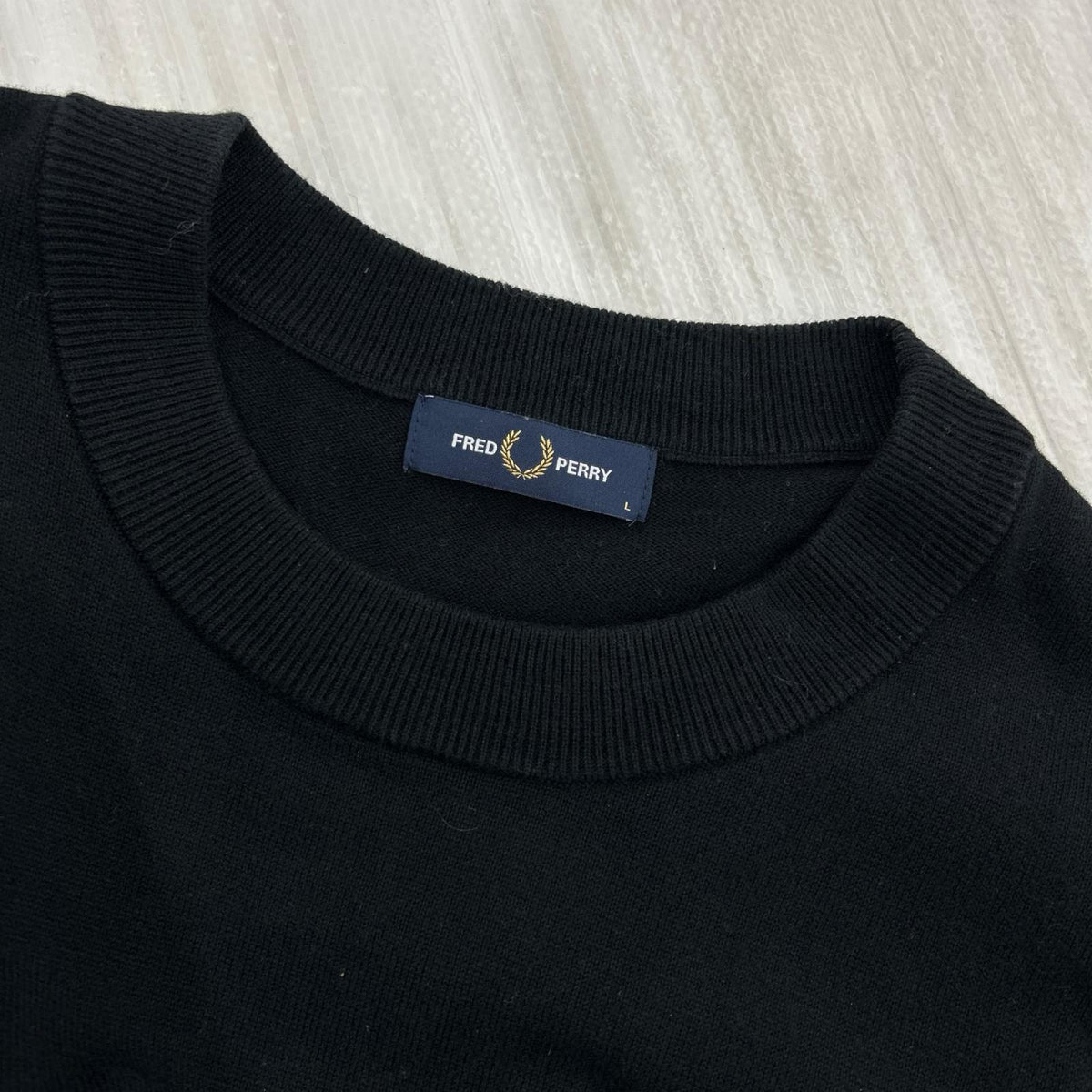 ニット Ringer Cotton Sweatshirt 黒 (L) L