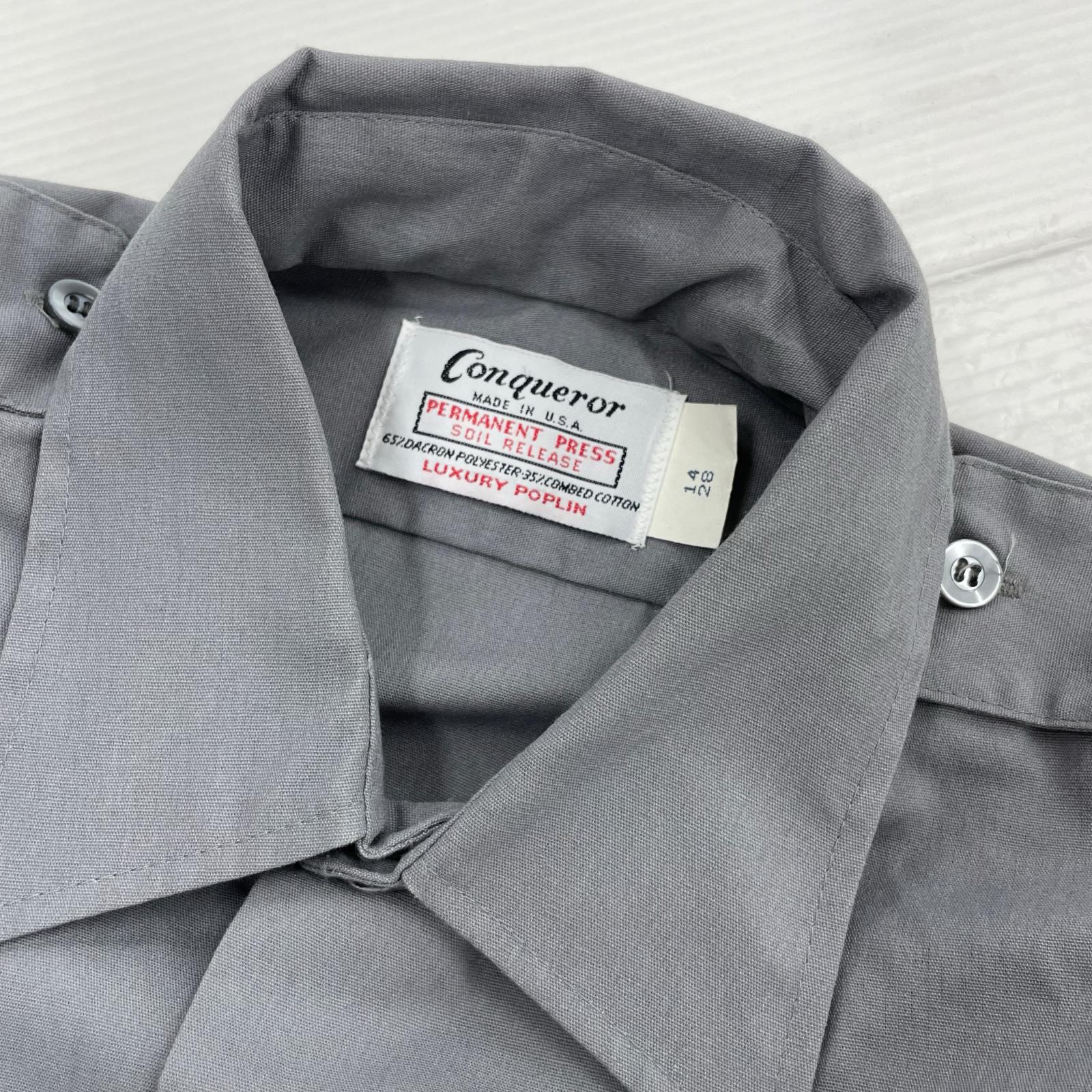 長袖シャツ CONQUEROR ポプリンシャツ GRY グレー