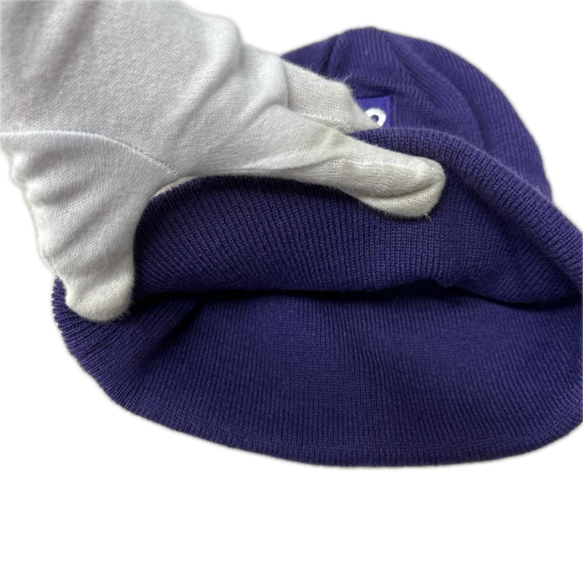 ニットキャップ Cross Box Logo Beanie 紫 パープル