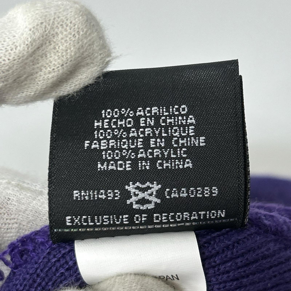 ニットキャップ Cross Box Logo Beanie 紫 パープル