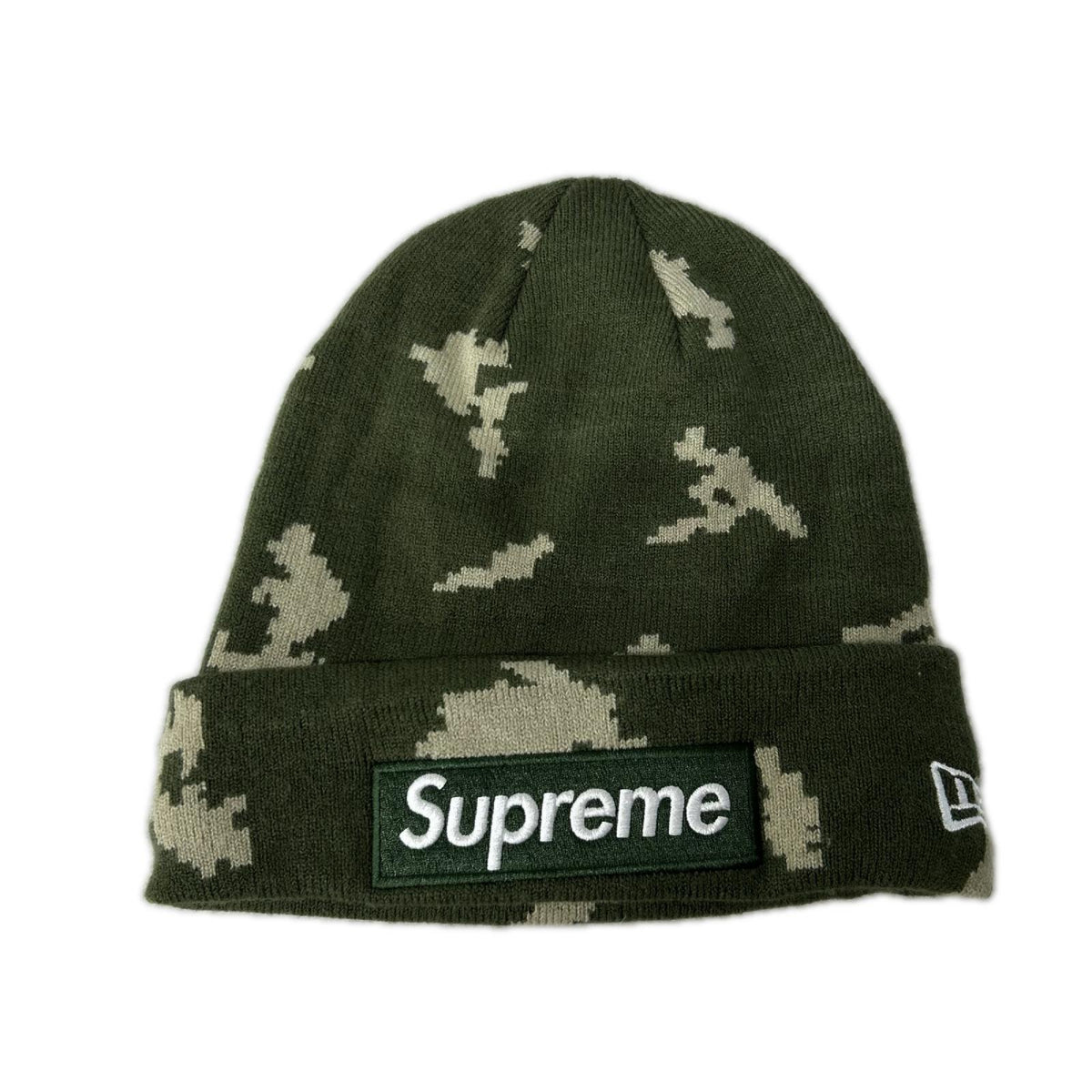 ニットキャップ 21AW Box Logo Beanie 総柄 緑