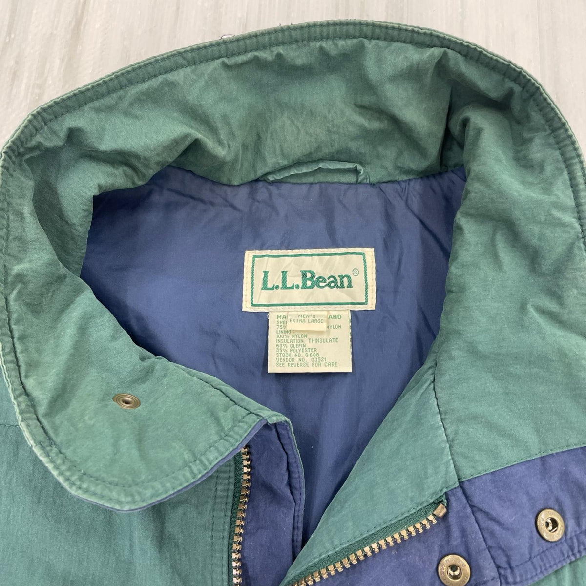 長袖シャツ 80s Thinsulate 中綿ベスト XL GRN グリーン
