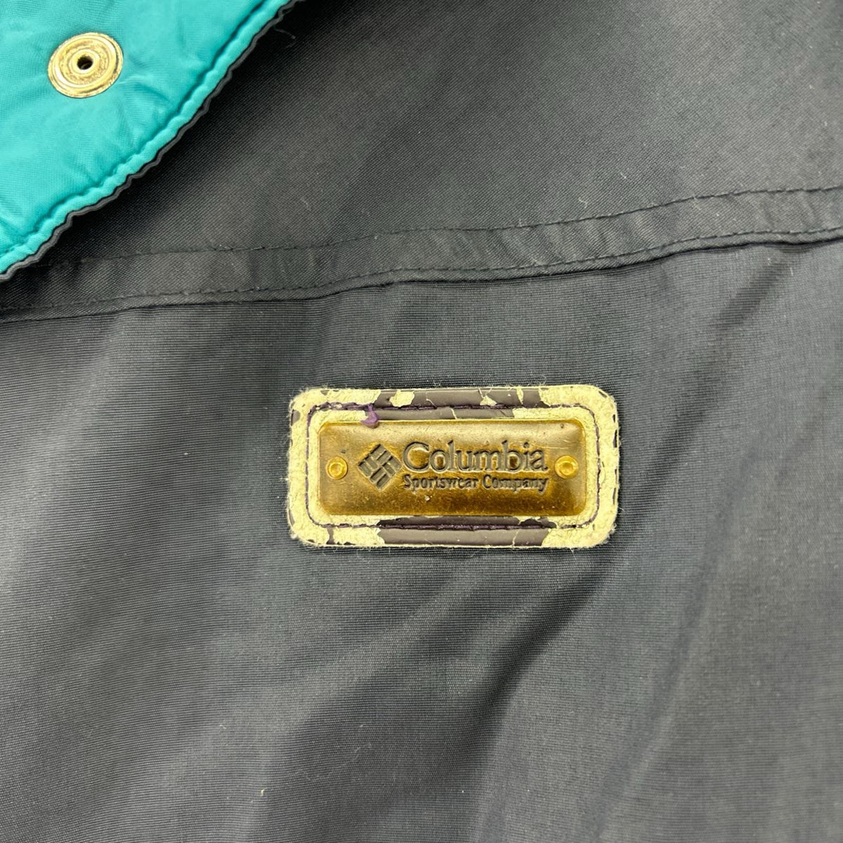 ジャケット 90s メタルプレートロゴ マウンテンパーカー ネイビー(L) L