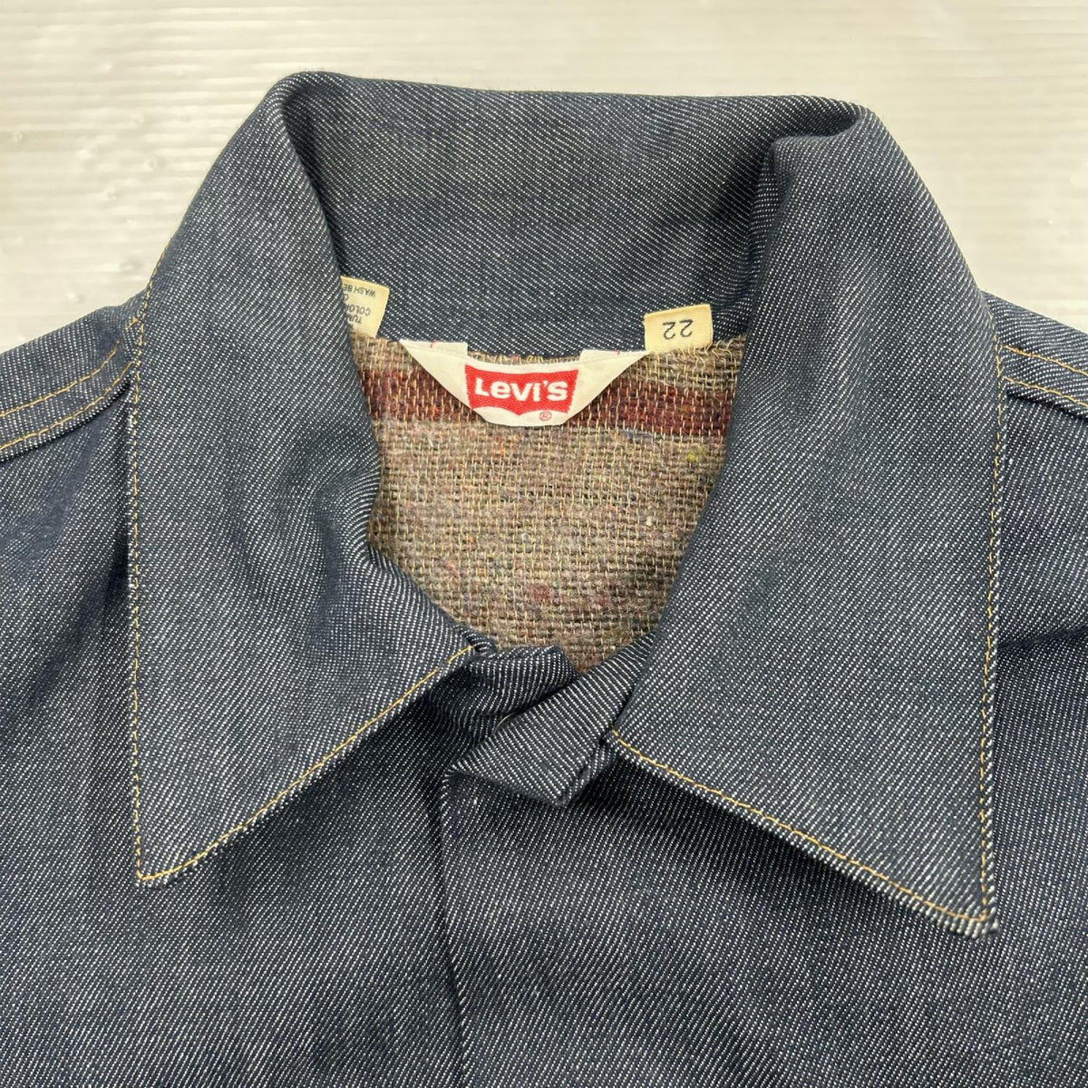 デニムジャケット 70s 裏地ブランケット トラッカージャケット ネイビー