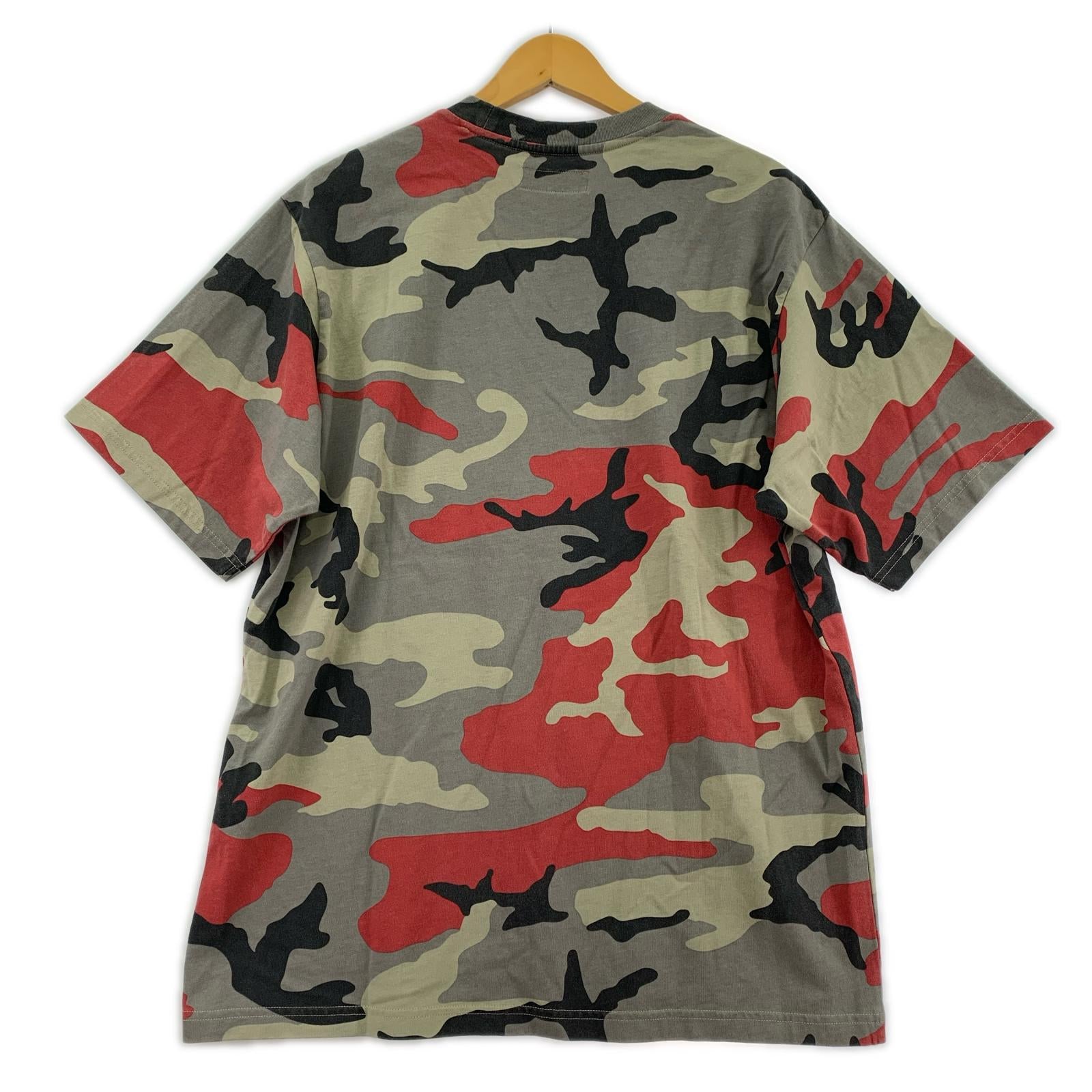半袖Tシャツ スモールボックスロゴ Tシャツ カモ 赤 S S