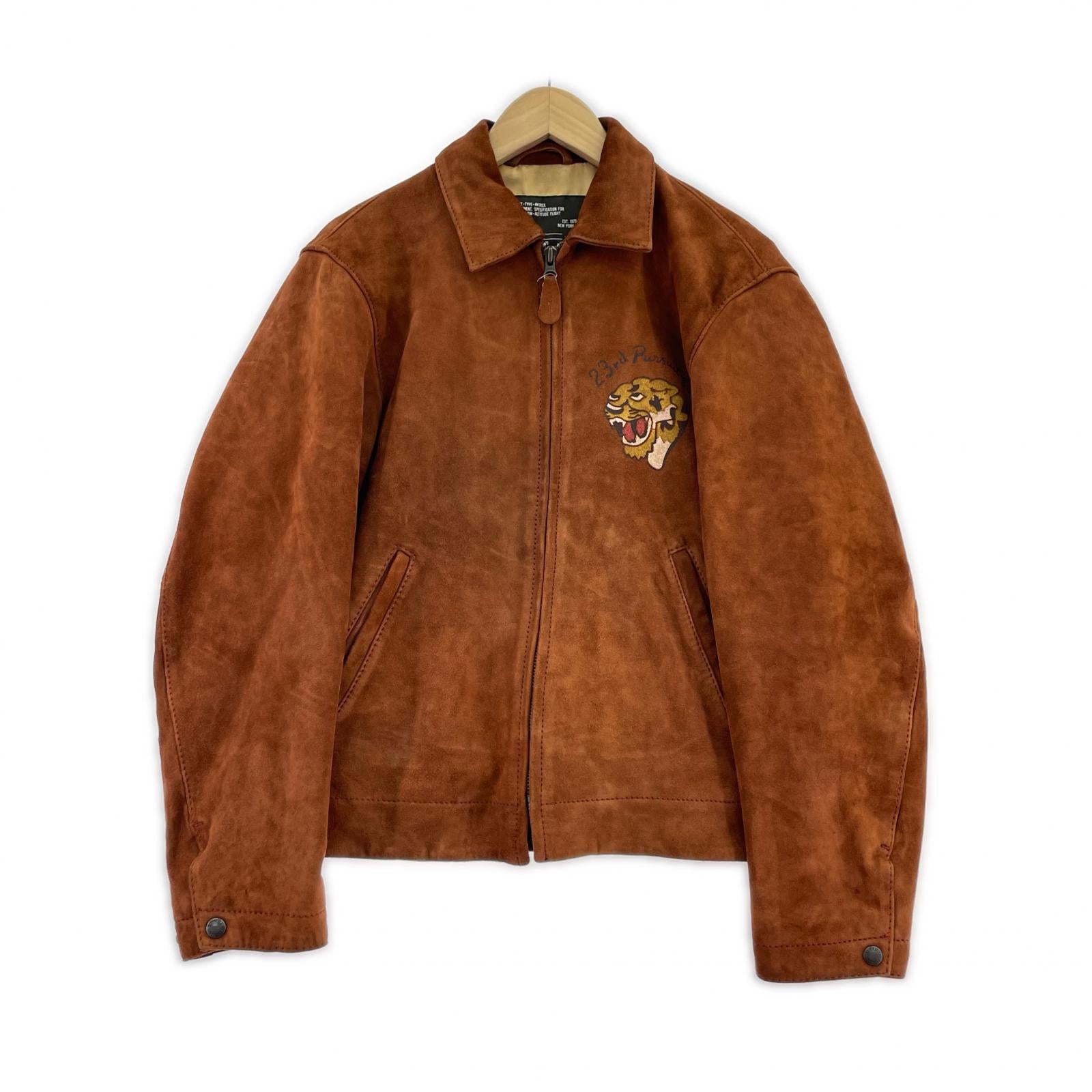 レザージャケット AGED SUEDE SOUVENIR JKT BWN M M ブラウン