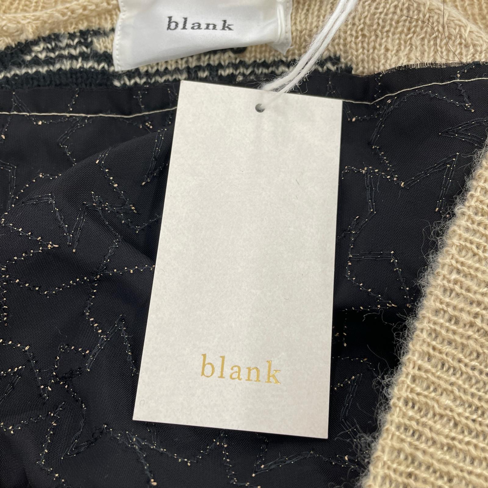 カーディガン blank REMNANT WINGS CARDIGAN 0 ベージュ×ブラック