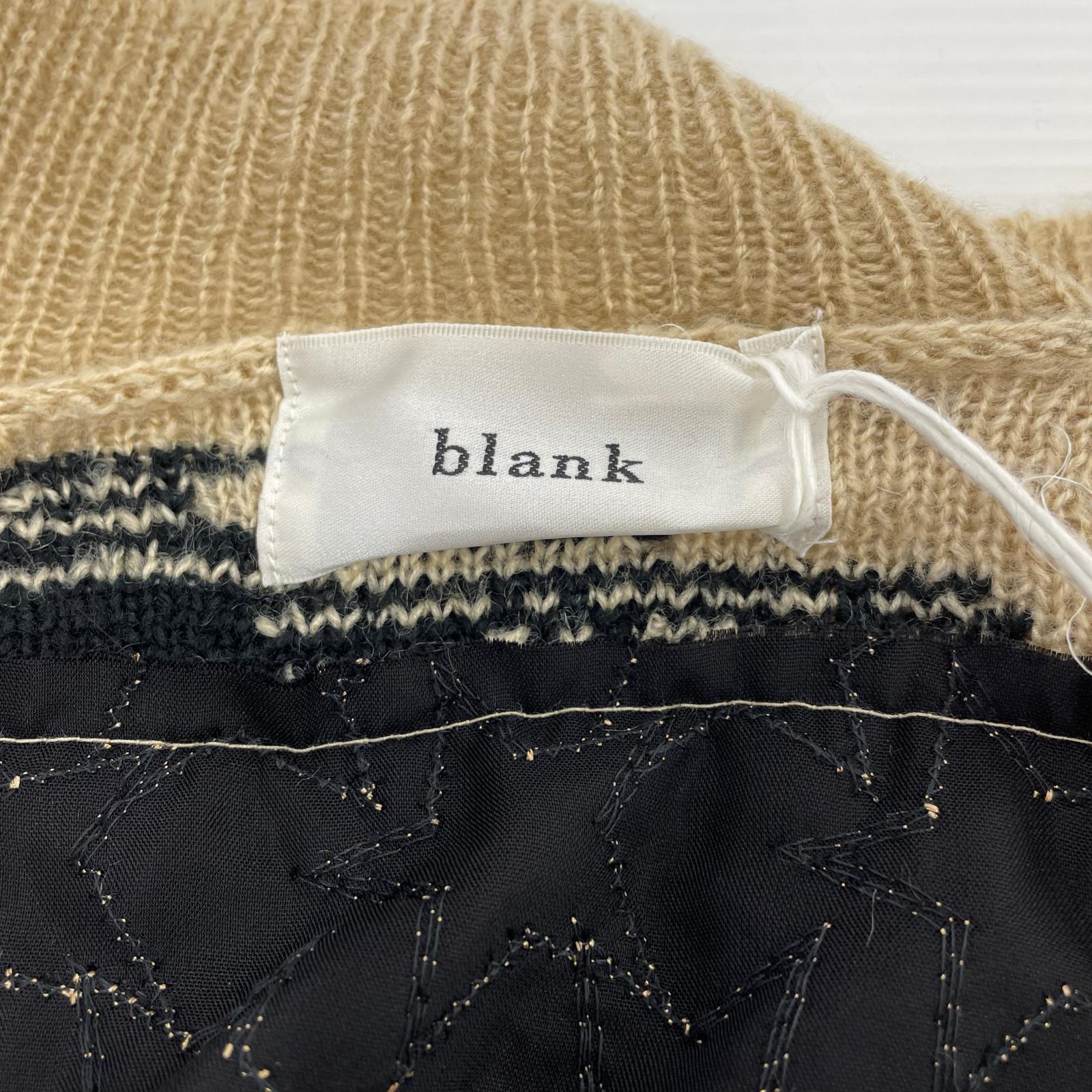 カーディガン blank REMNANT WINGS CARDIGAN 0 ベージュ×ブラック