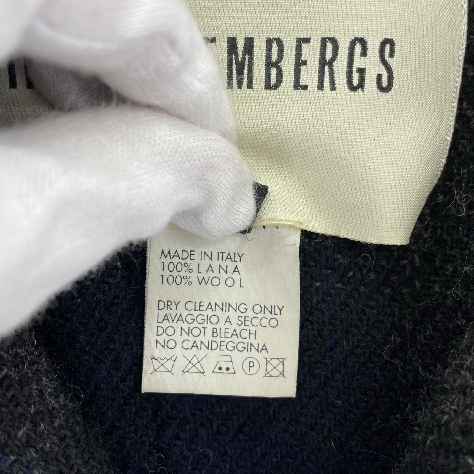 ジャケット DIRK BIKKEMBERGS レザー×ウール デザインダブルコート 48 ブラック