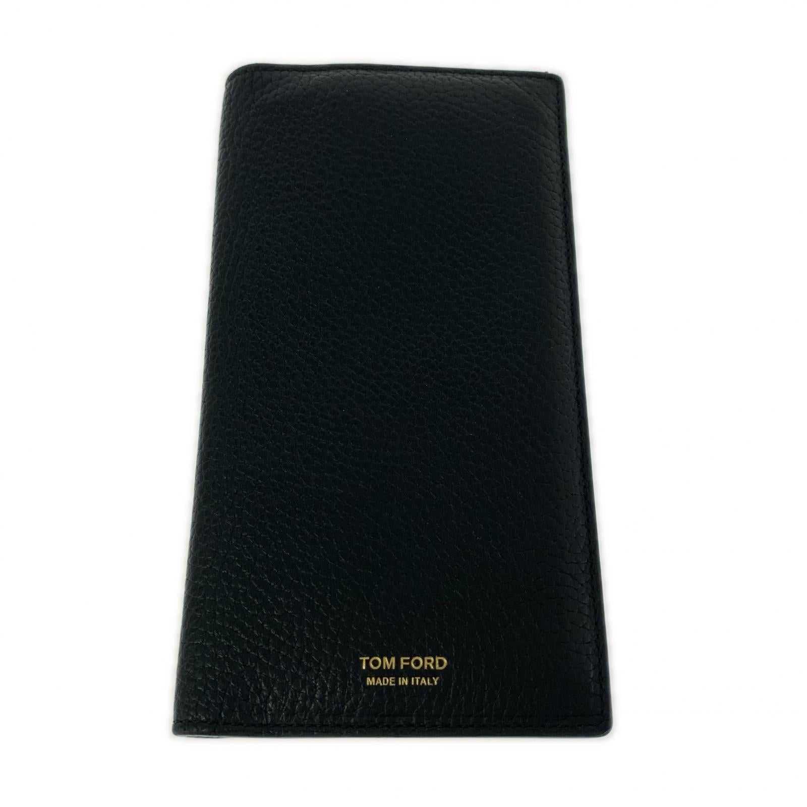 長財布 TOM FORD ブラックレザー ロングウォレット 長財布 黒 ブラック