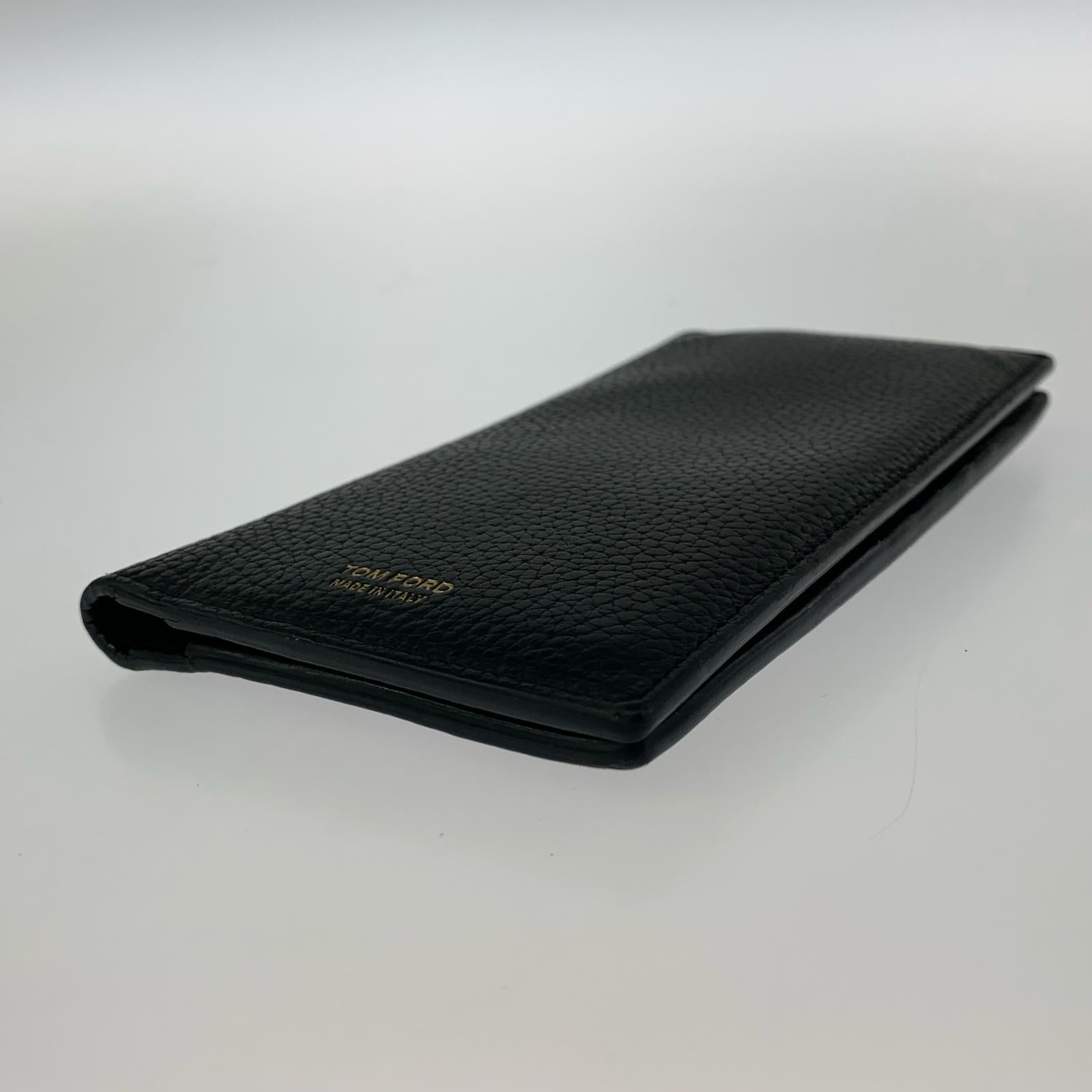 長財布 TOM FORD ブラックレザー ロングウォレット 長財布 黒 ブラック