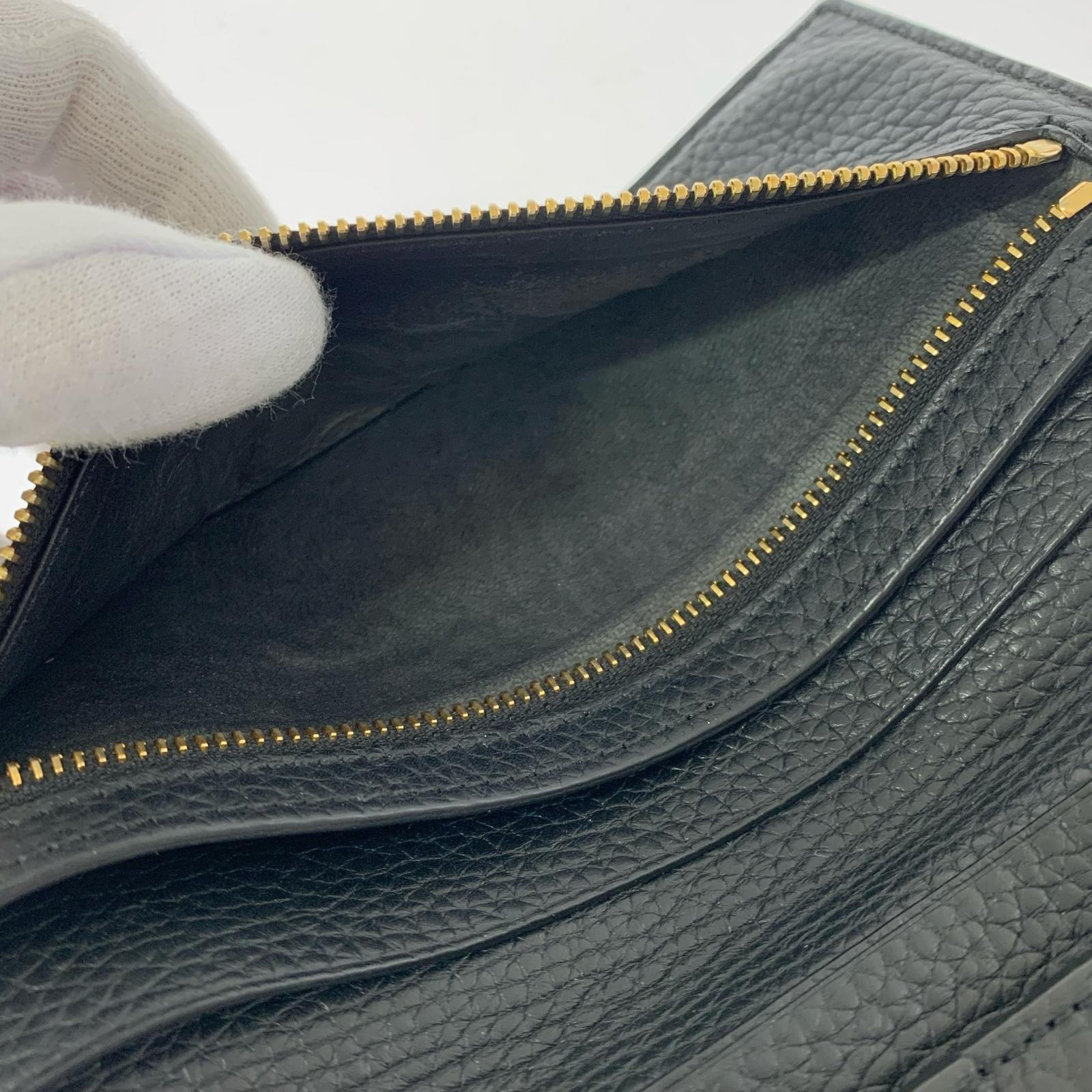 長財布 TOM FORD ブラックレザー ロングウォレット 長財布 黒 ブラック