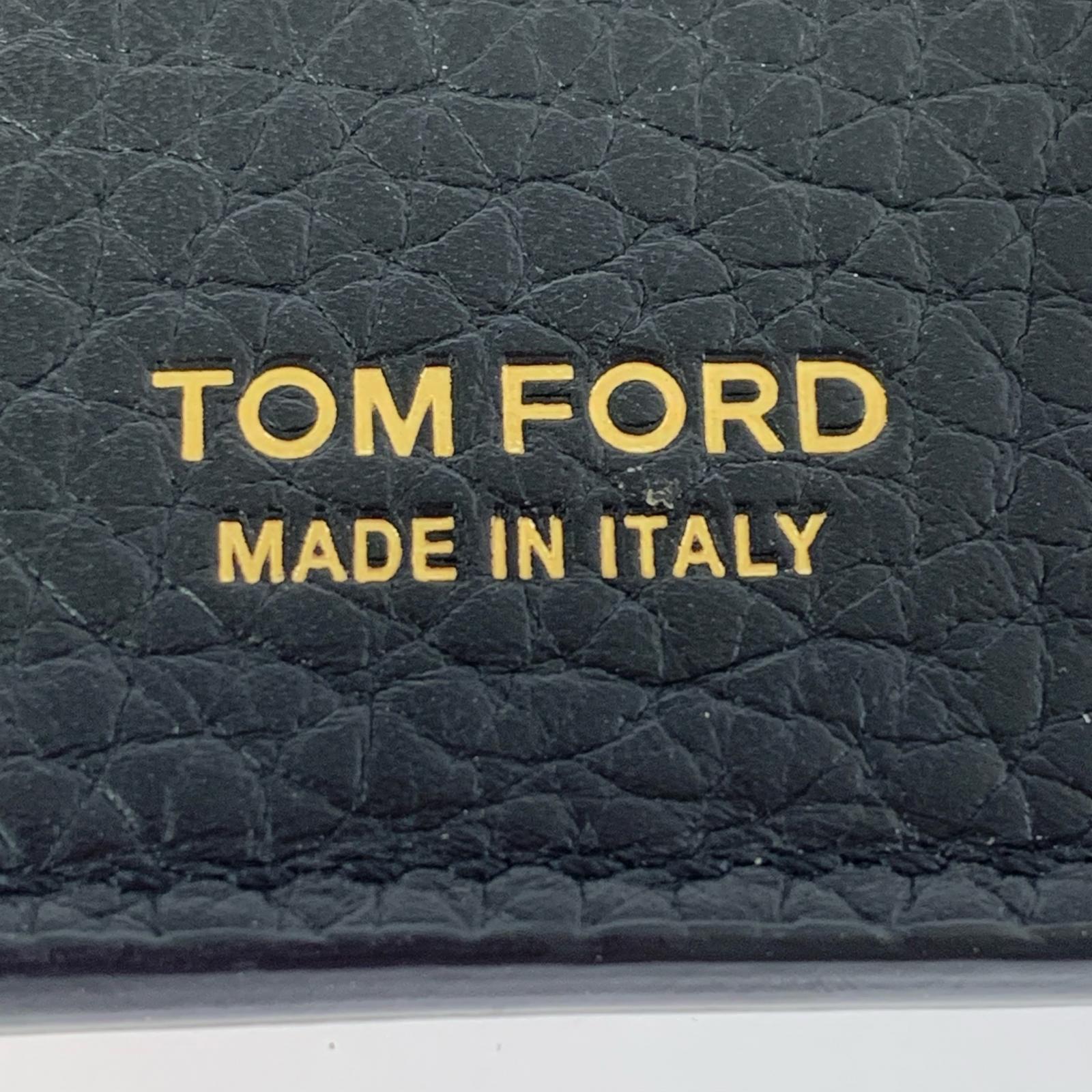 長財布 TOM FORD ブラックレザー ロングウォレット 長財布 黒 ブラック