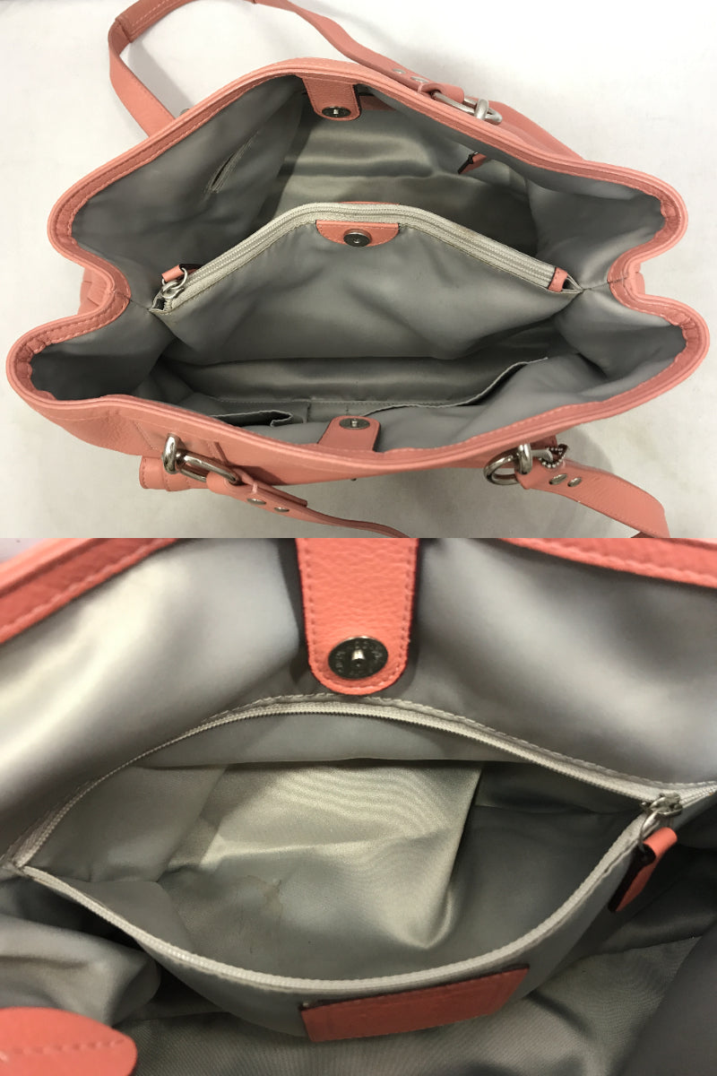 COACH レザートート ピンク ターンロック