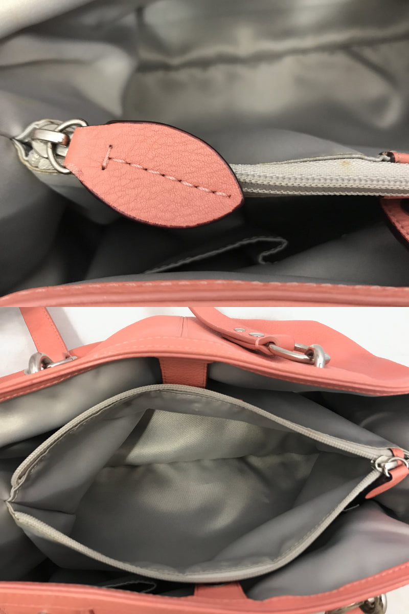 COACH レザートート ピンク ターンロック