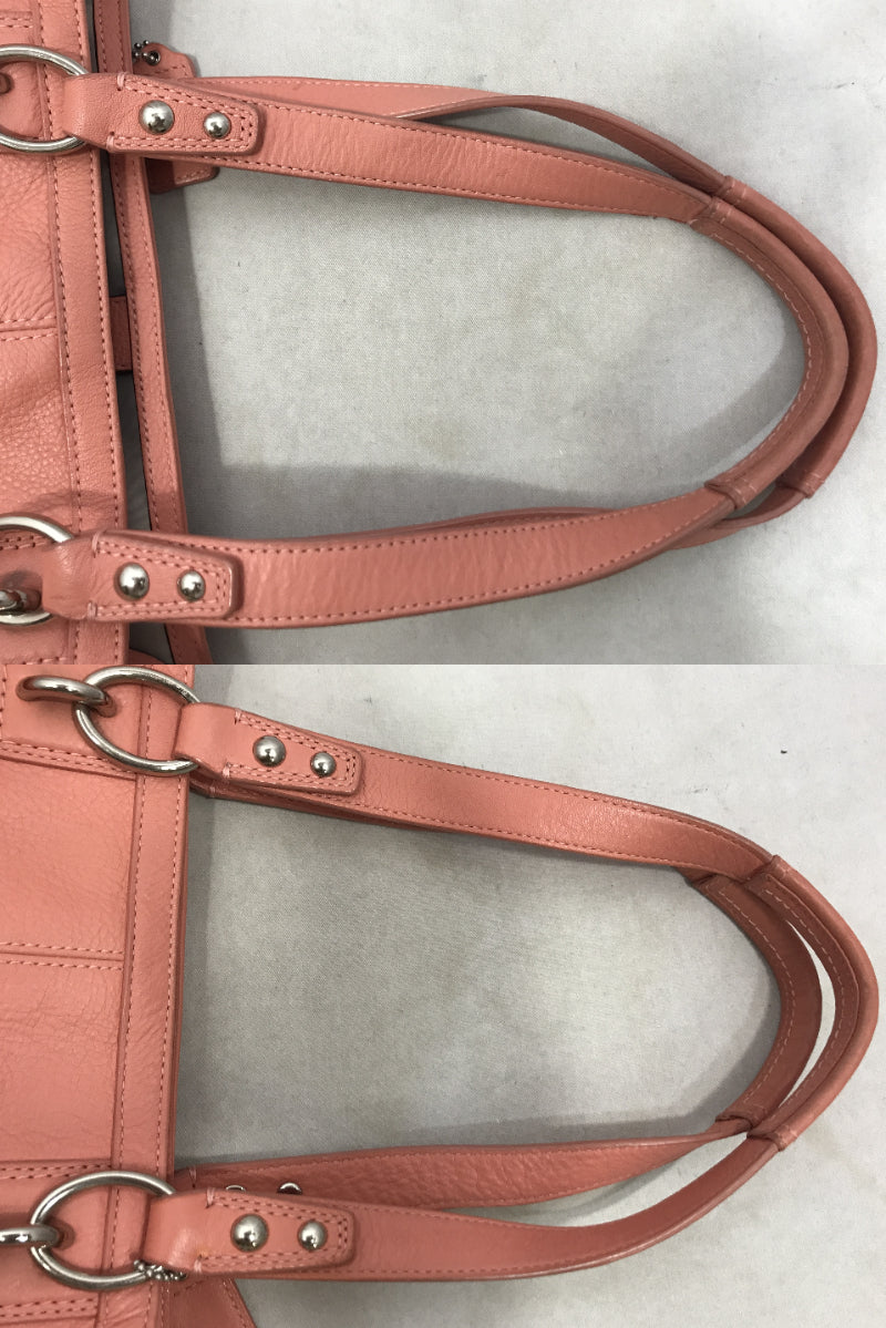 COACH レザートート ピンク ターンロック