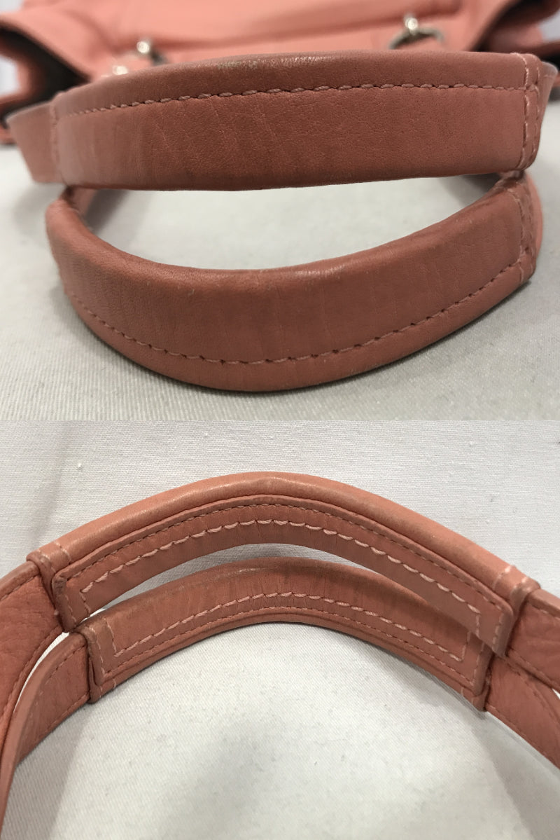 COACH レザートート ピンク ターンロック