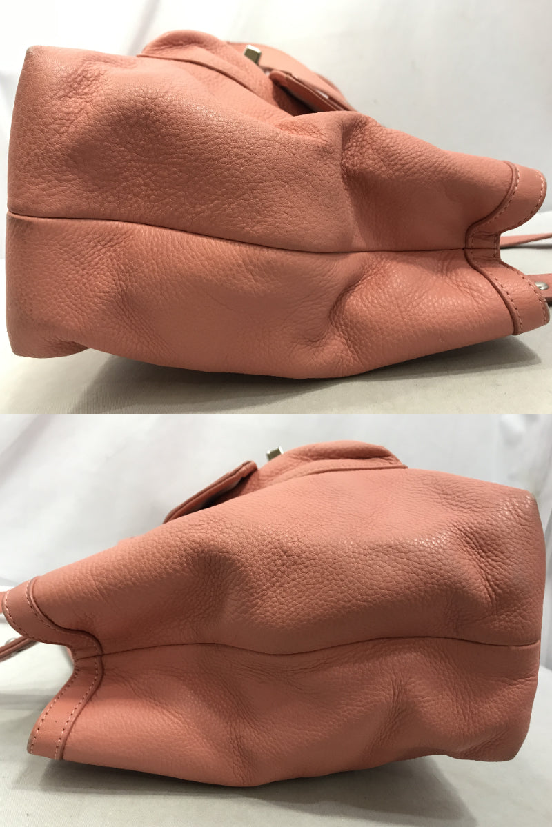 COACH レザートート ピンク ターンロック