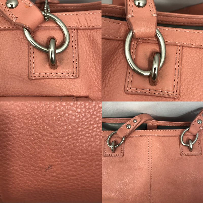 COACH レザートート ピンク ターンロック