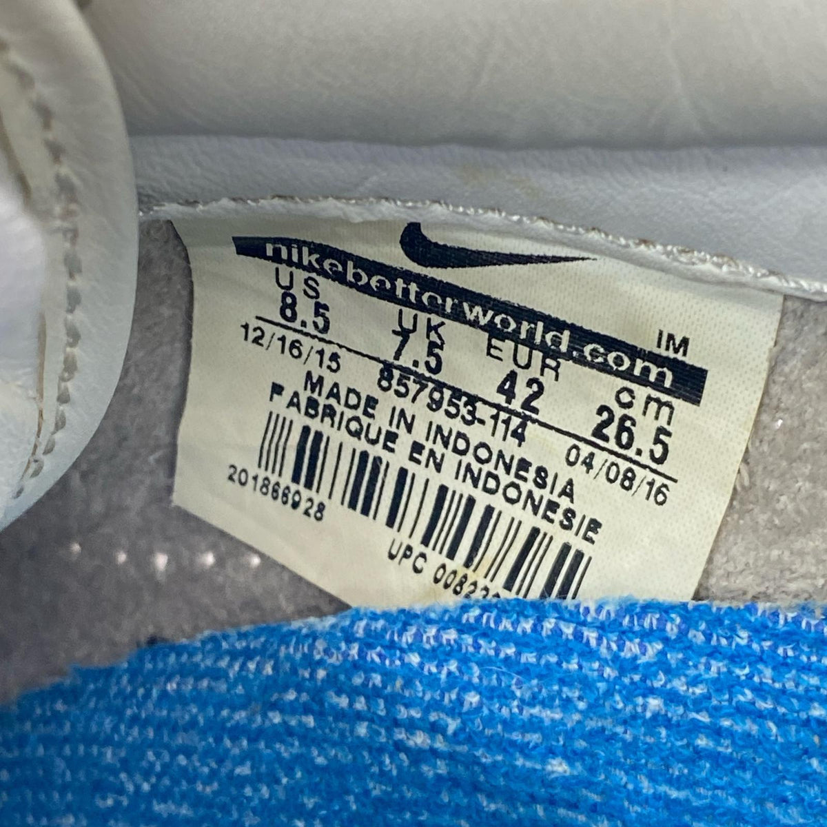 スニーカー ×FRAGMENT AIR ZOOM TENNIS CLASSIC AC 26.5cm (US8 1/2 UK8 EU43) ホワイト