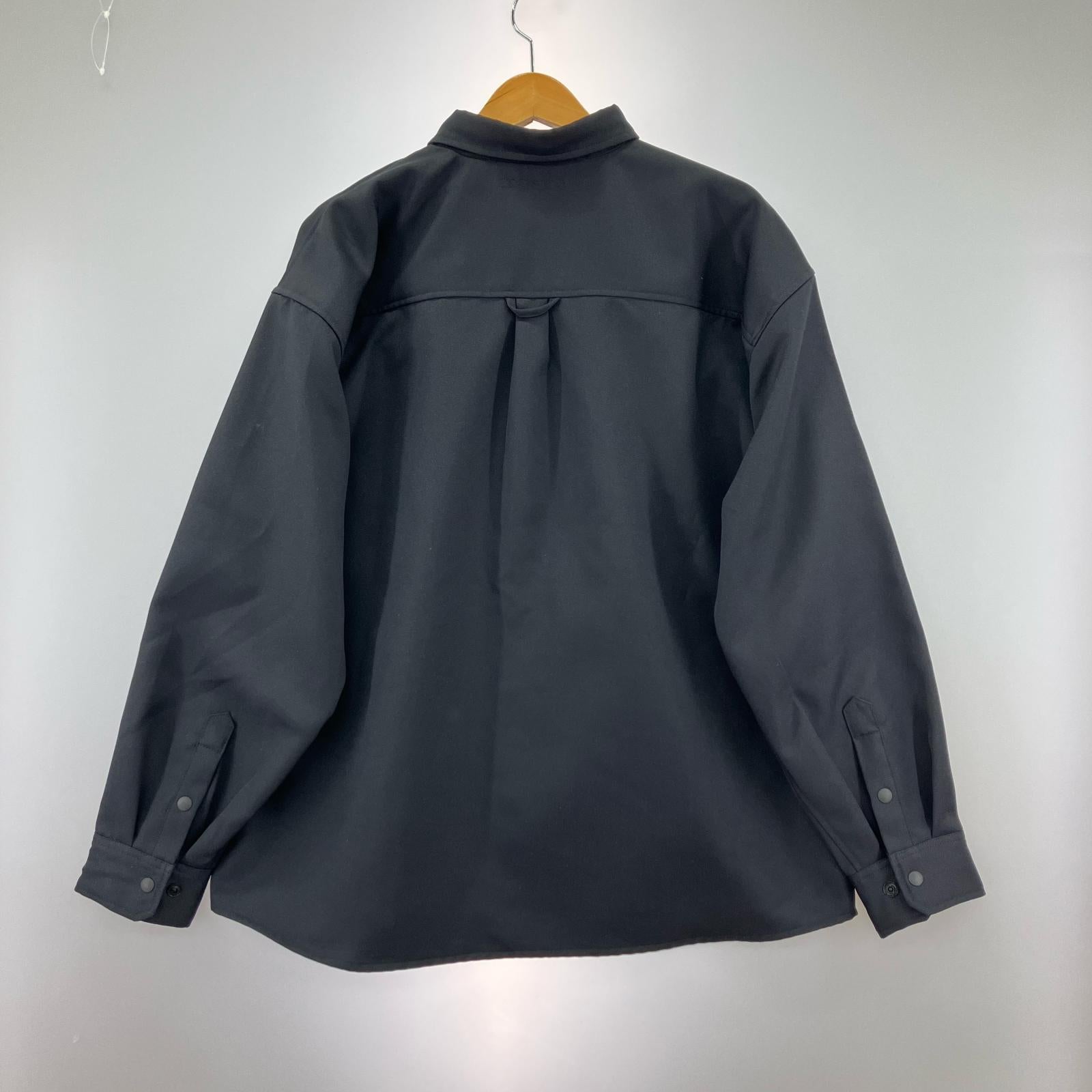 長袖シャツ シャツジャケット 黒 L ブラック
