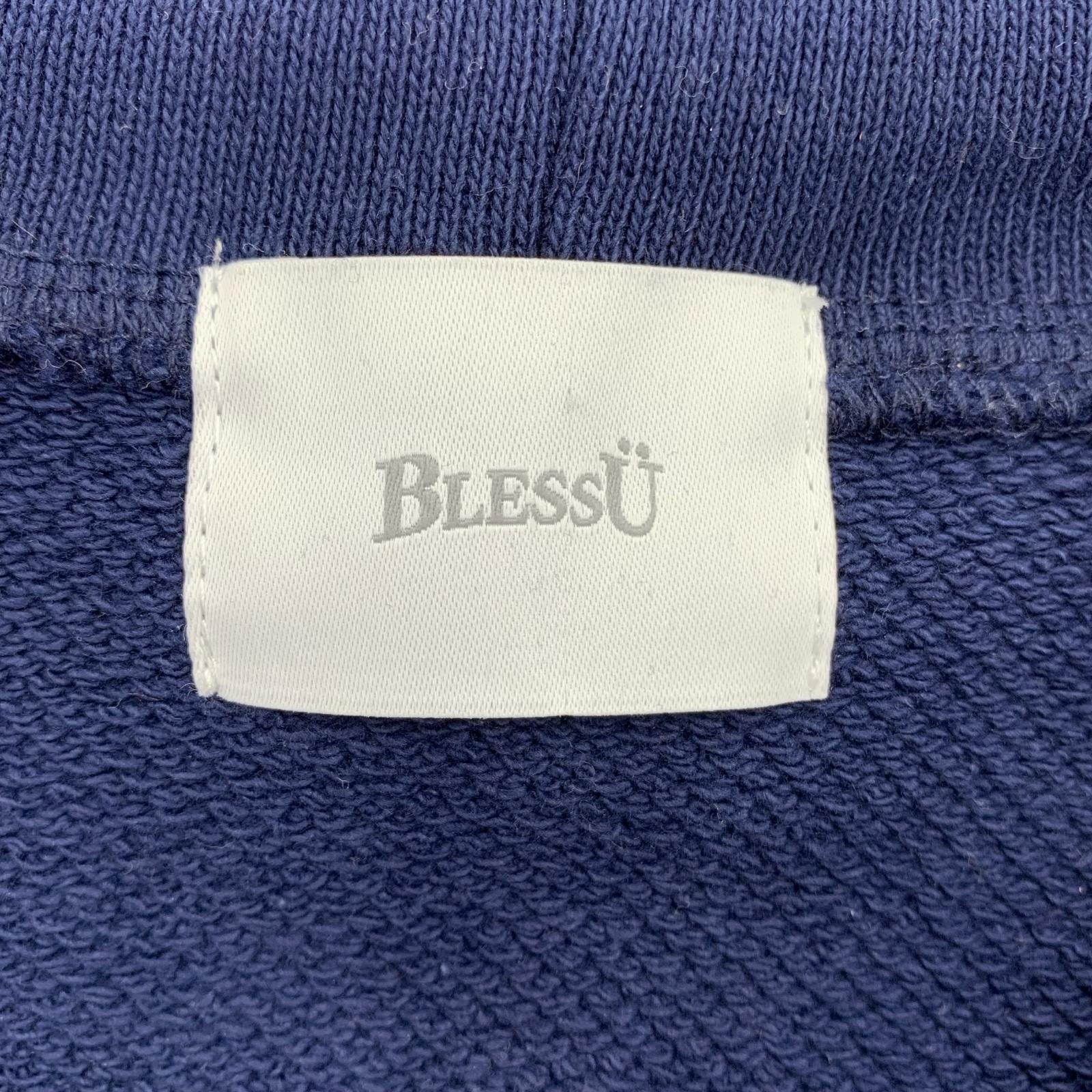 パーカー BLESSU ロゴ刺繍 ヘビーオンス ジップパーカー M ネイビー M ネイビー