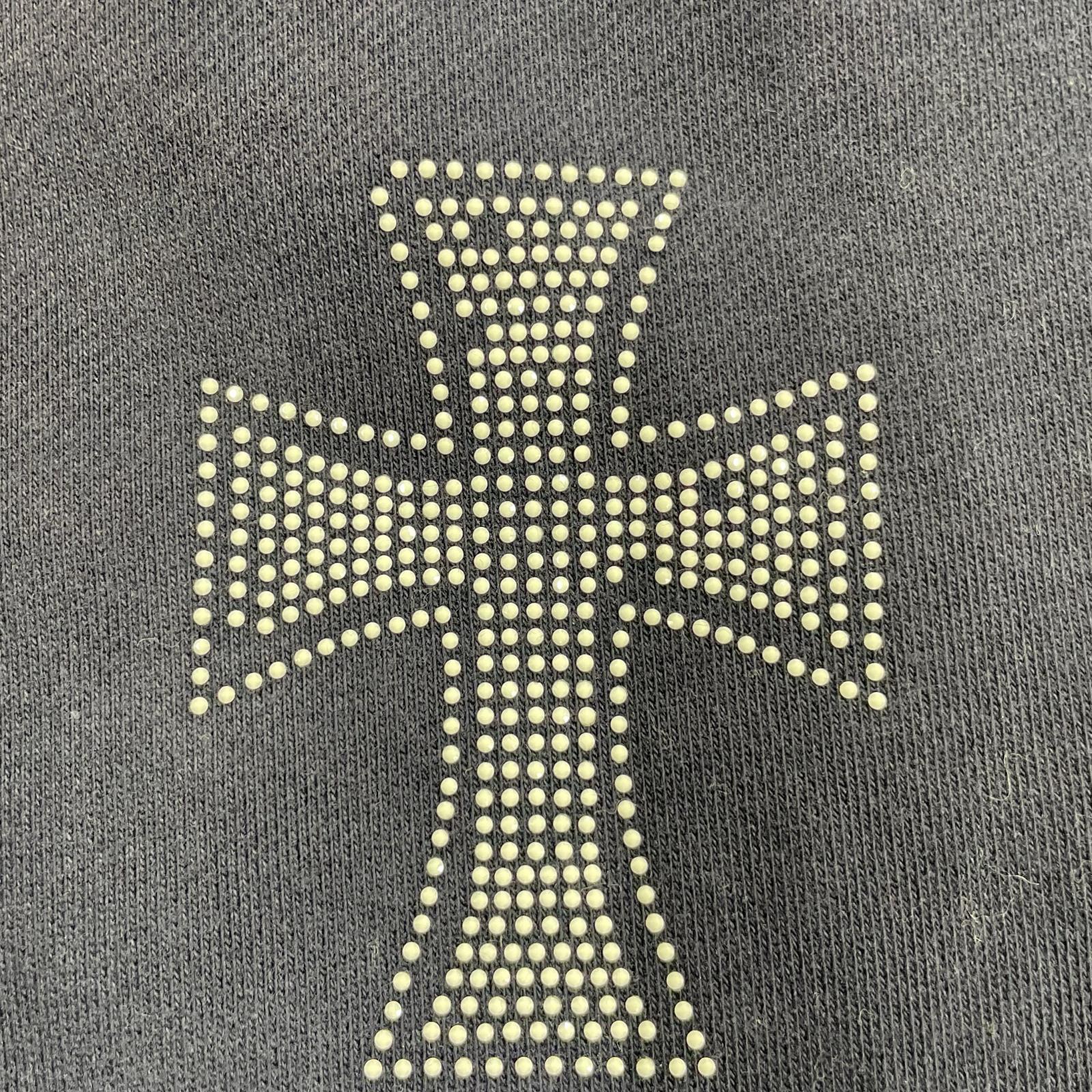 パンツ クロス ラインストーン 刺繍 スウェット 紺 L L