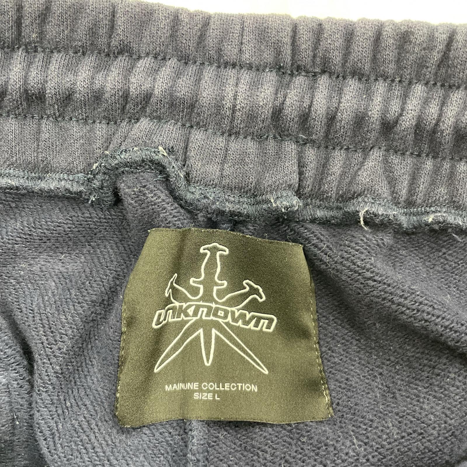 パンツ クロス ラインストーン 刺繍 スウェット 紺 L L