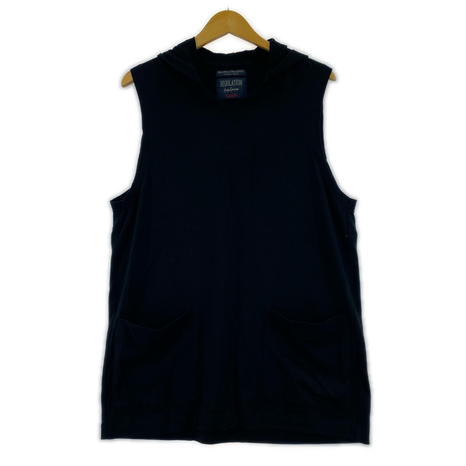 その他トップス REGULATION Yohji Yamamoto REGULATION JERSEY HOODED VEST フーディベスト 3 ブラック 3 ブラック