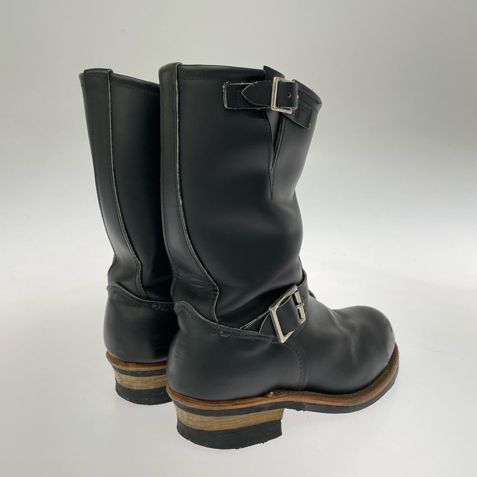 ブーツ 刺繍タグ PT99 ENGINEER BOOTS 黒 (US7.5) ブラック