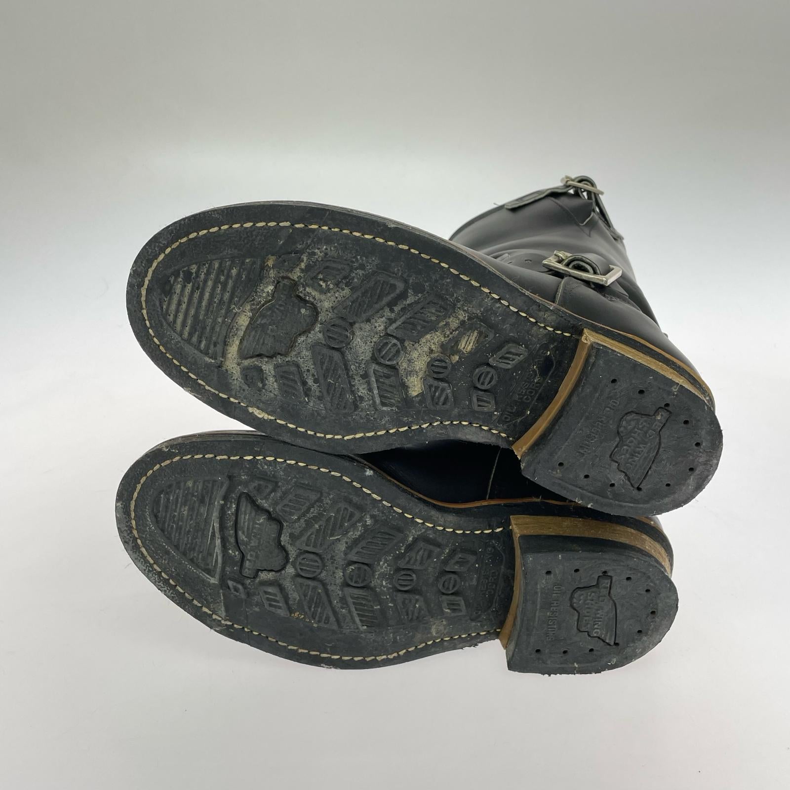 ブーツ 刺繍タグ PT99 ENGINEER BOOTS 黒 (US7.5) ブラック