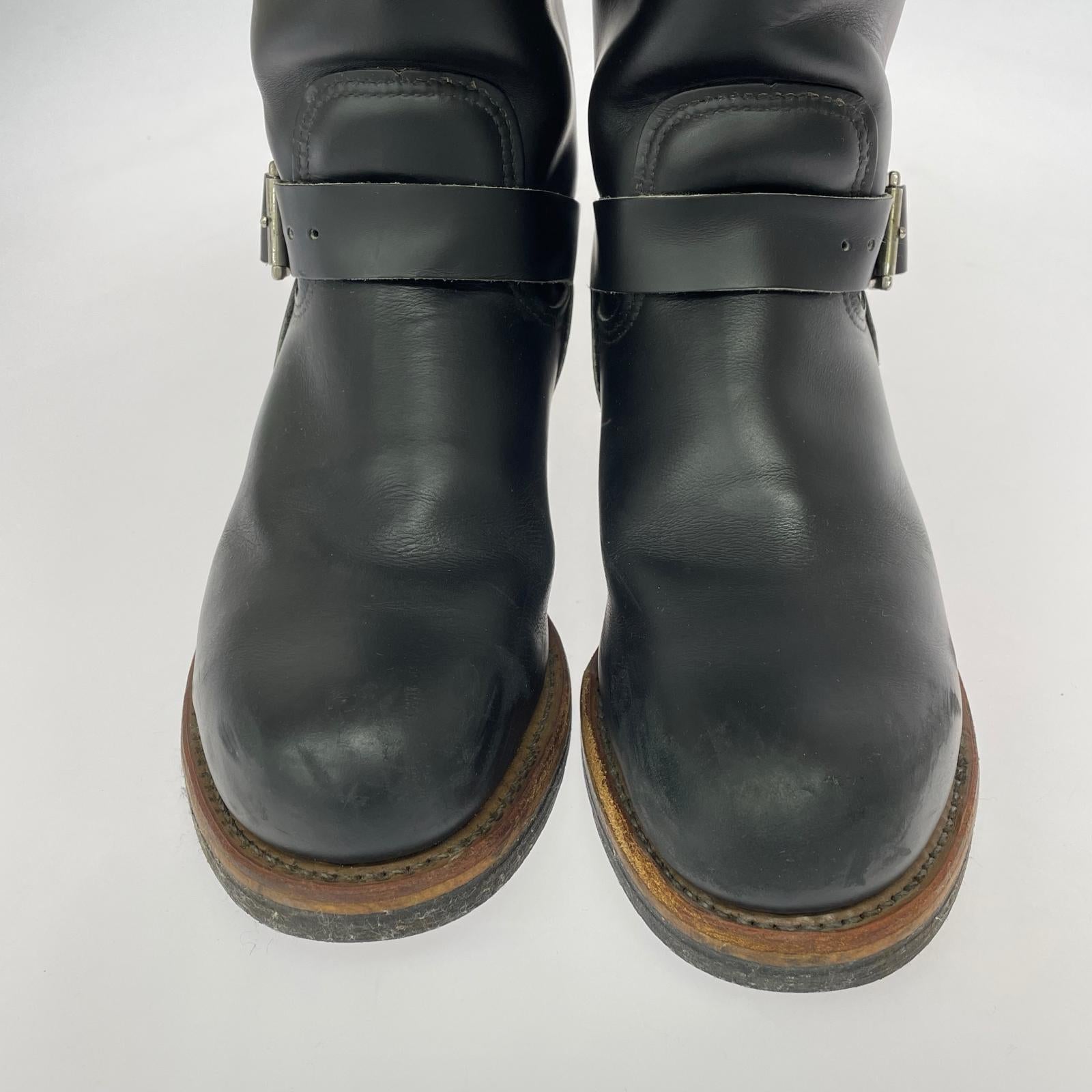 ブーツ 刺繍タグ PT99 ENGINEER BOOTS 黒 (US7.5) ブラック