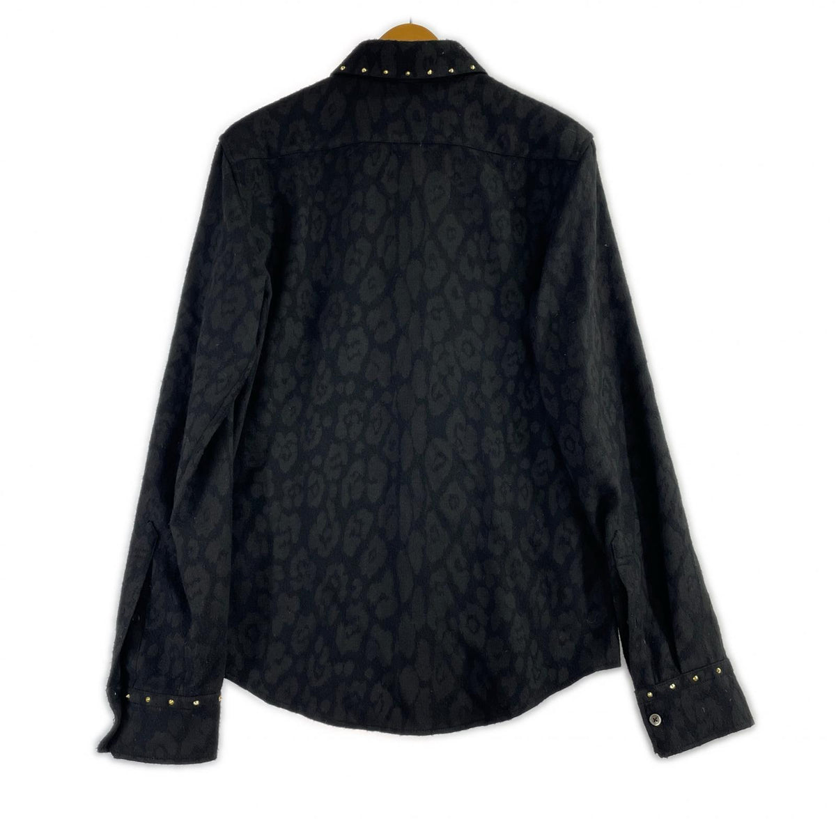 長袖シャツ DRES CAMP LEOPARD JACQUARD SHIRT ブラック