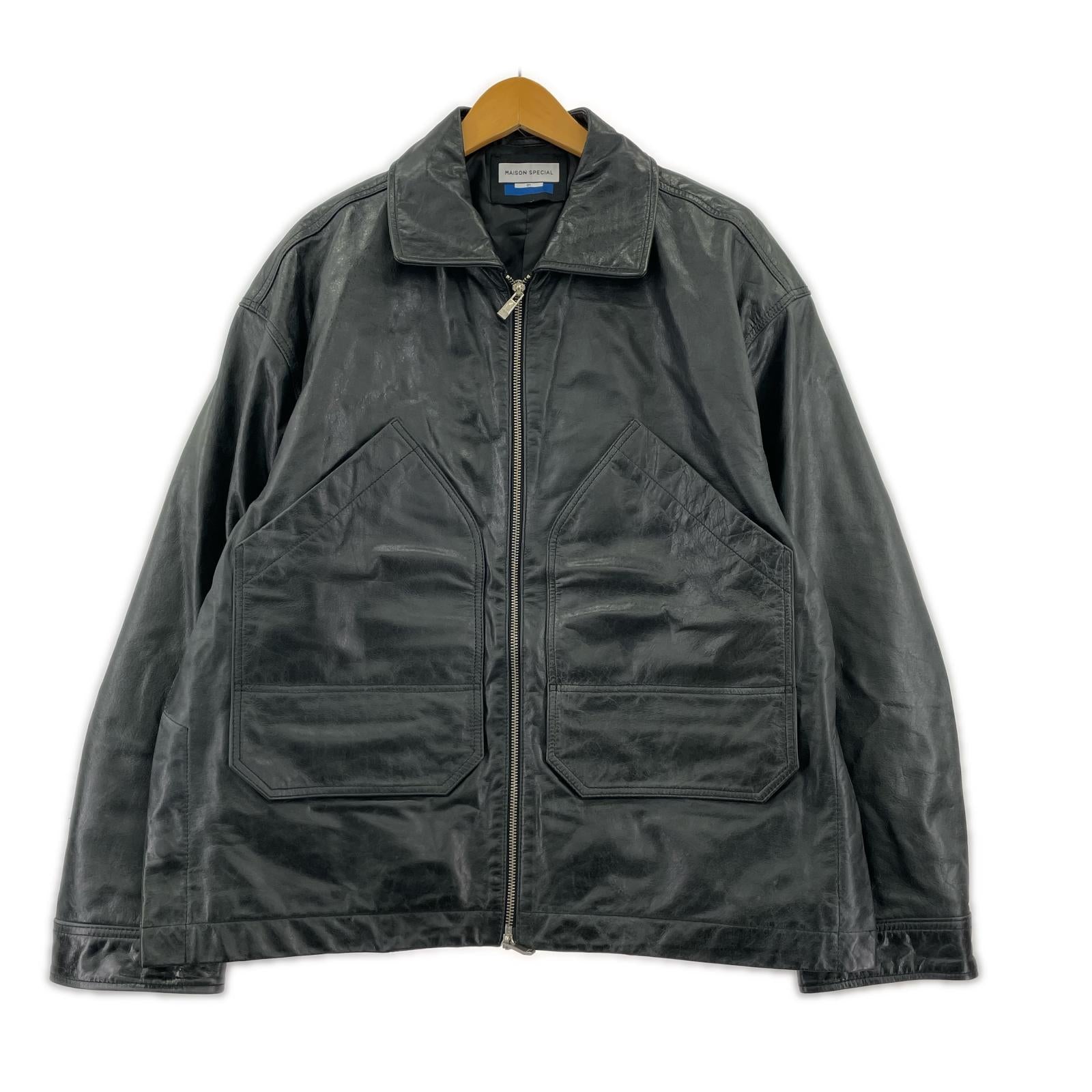 レザージャケット 23AW BuffaloLeatherSingleRidersJacket 1 1 ブラック