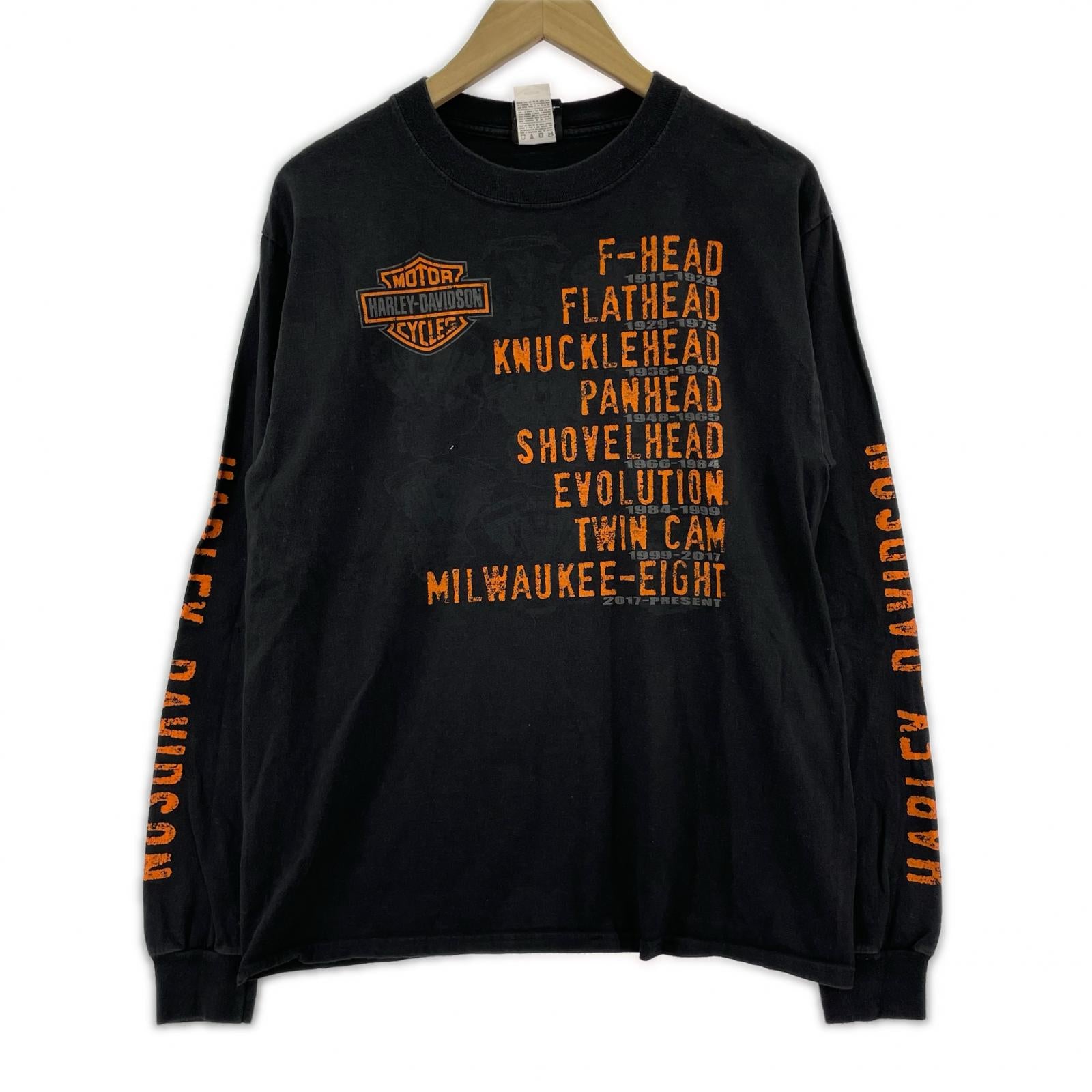 長袖Tシャツ プリントTEE M ブラック M ブラック