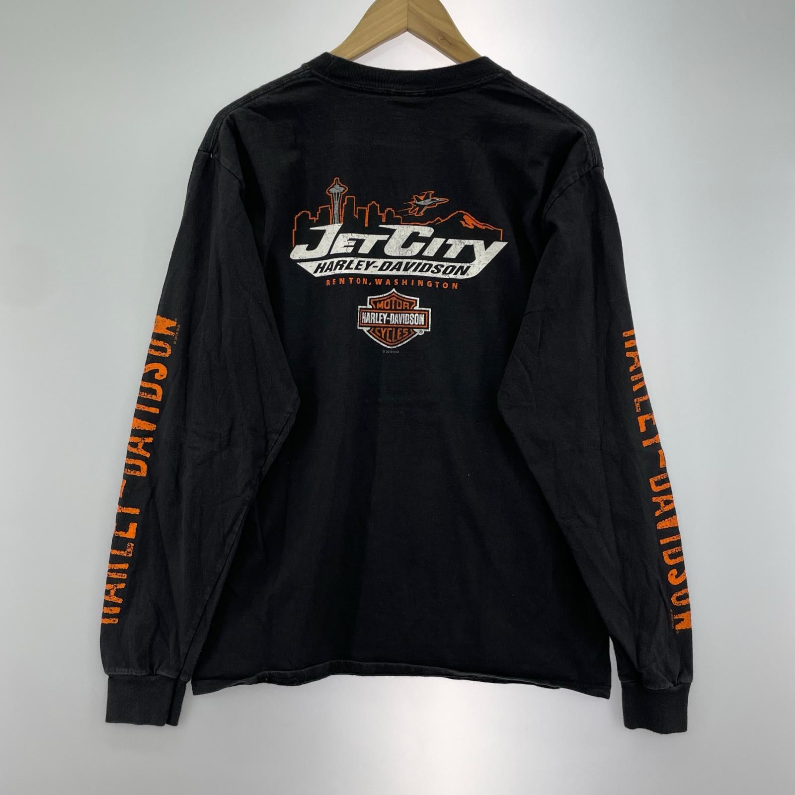 長袖Tシャツ プリントTEE M ブラック M ブラック