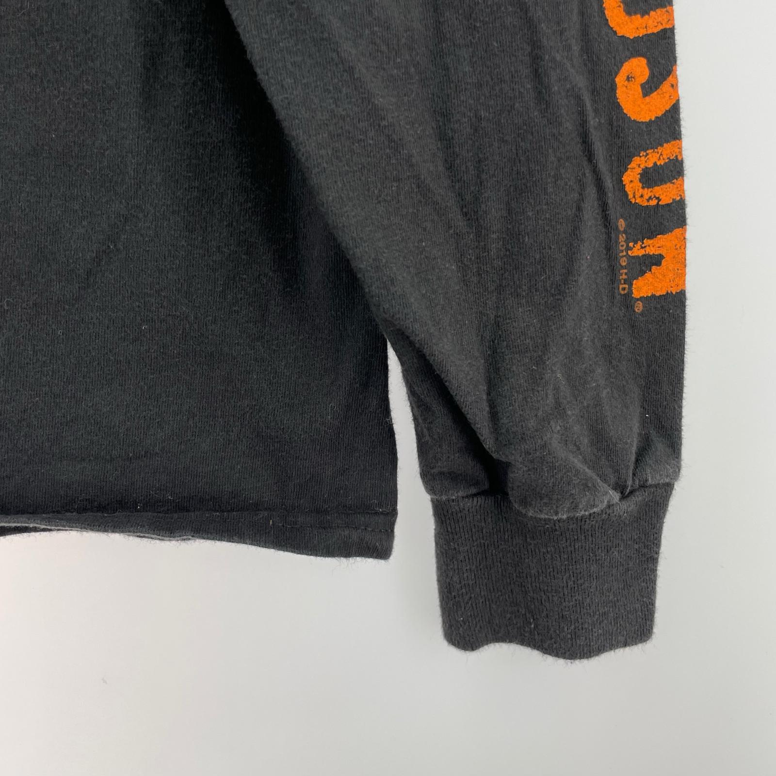 長袖Tシャツ プリントTEE M ブラック M ブラック