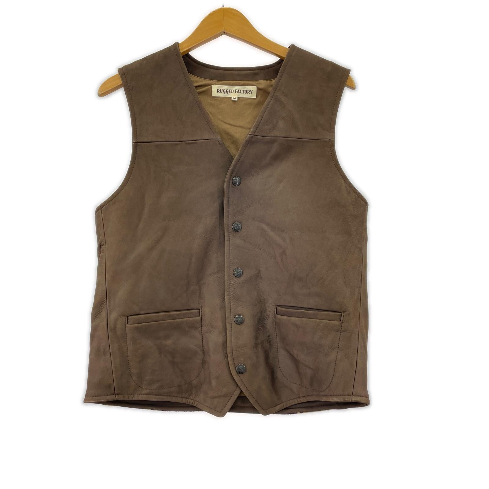その他アウター Leather Vest BRW M M ブラウン