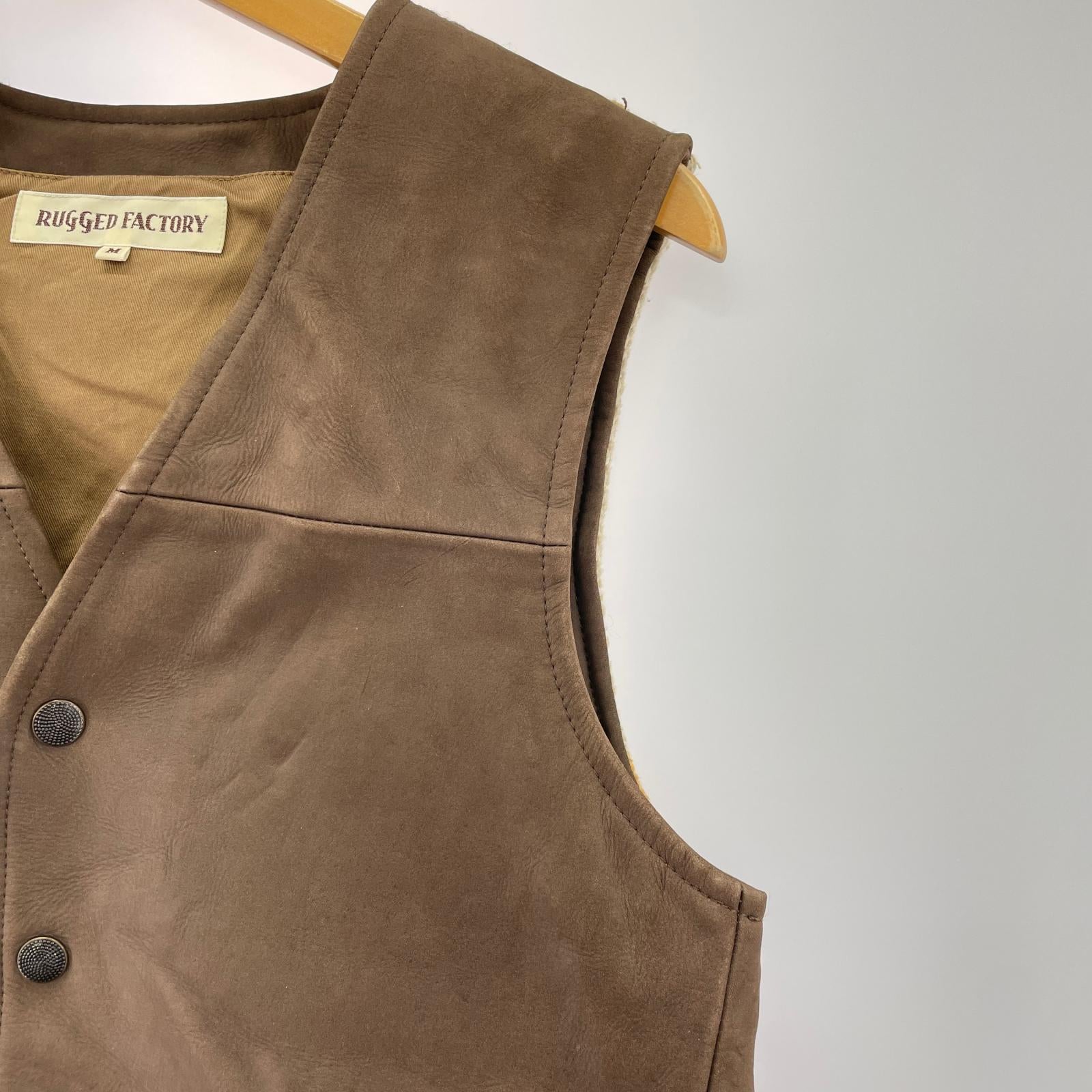 その他アウター Leather Vest BRW M M ブラウン