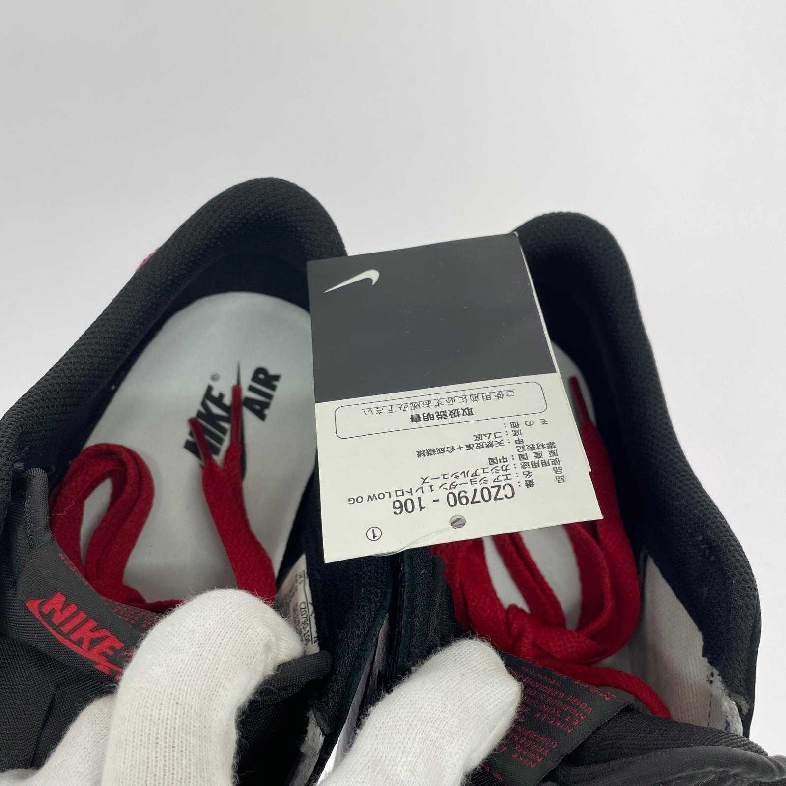 スニーカー AJ1 RETRO LOW OG BLACK TOE RED (28.0cm) 28cm (US10 UK9 1/2 EU46) ホワイト