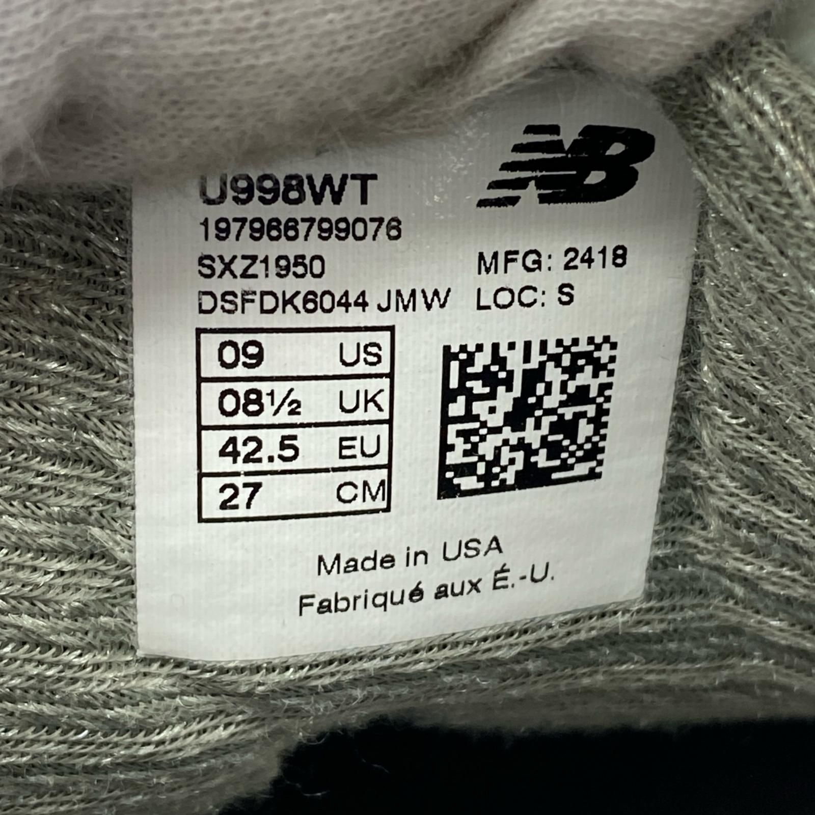 スニーカー ×WTAPS 998 Gray 27.0cm 27cm (US9 UK8 1/2 EU44) グリーン