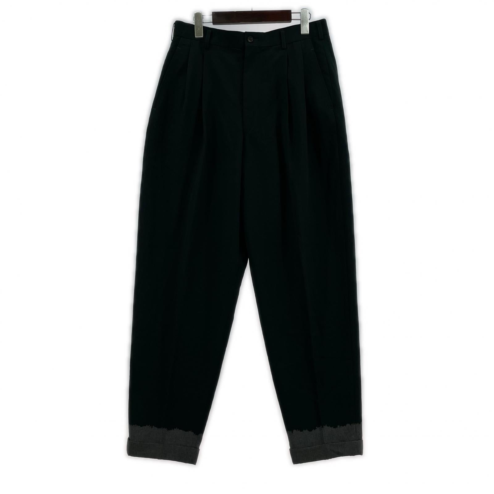 パンツ HOMME PLUS 93AW 脱色期 レーヨン混エステル脱色パンツ M グリーン