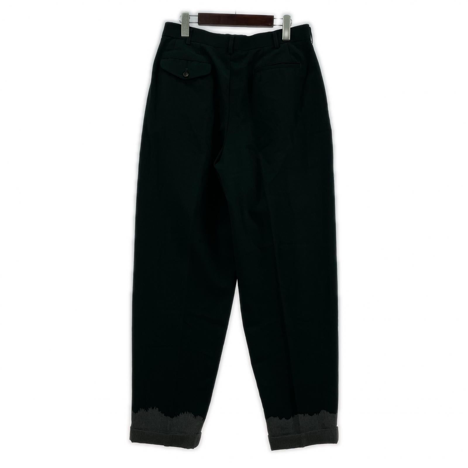 パンツ HOMME PLUS 93AW 脱色期 レーヨン混エステル脱色パンツ M グリーン