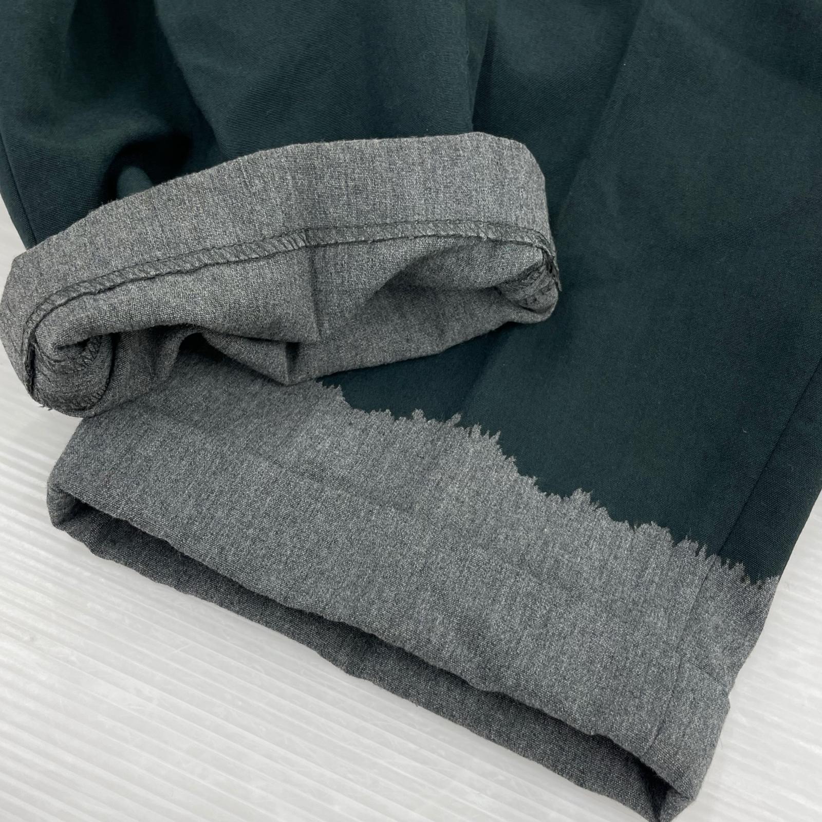 パンツ HOMME PLUS 93AW 脱色期 レーヨン混エステル脱色パンツ M グリーン