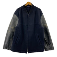 ジャケット HOMME 95AW 田中オム 袖レザージャケット M ネイビー