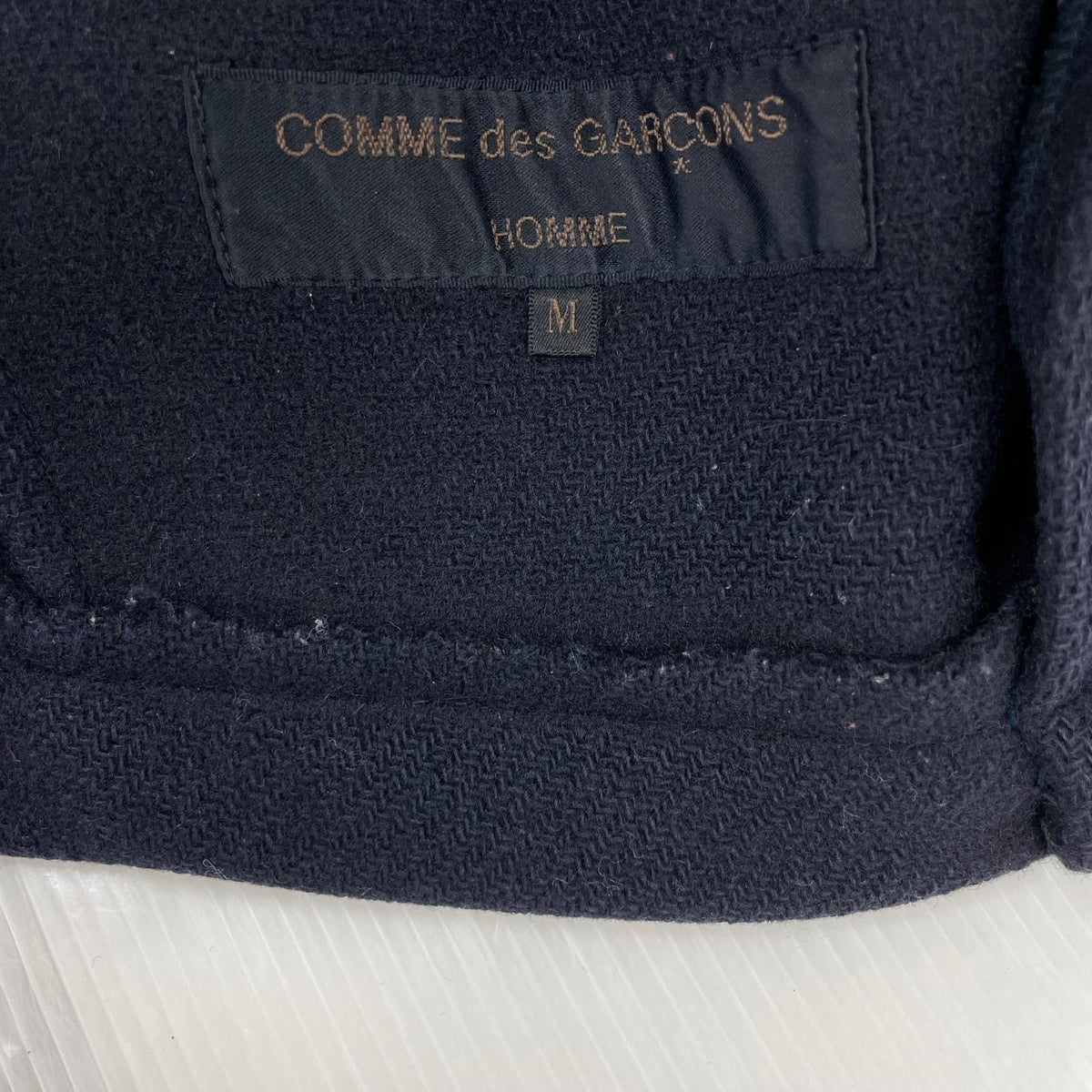 ジャケット HOMME 95AW 田中オム 袖レザージャケット M ネイビー