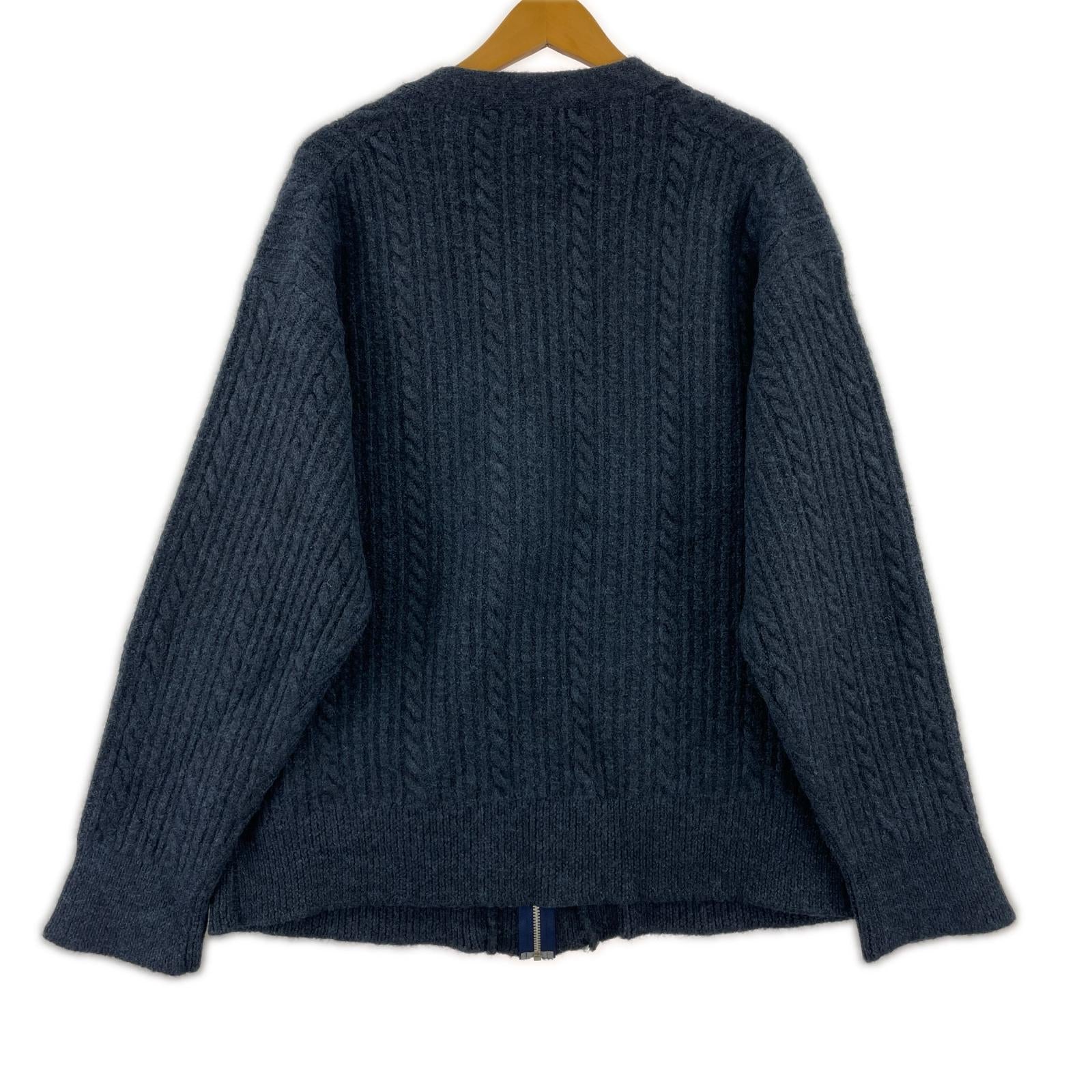 カーディガン HOMME 02AW 田中オム ZIP カーディガン ネイビー