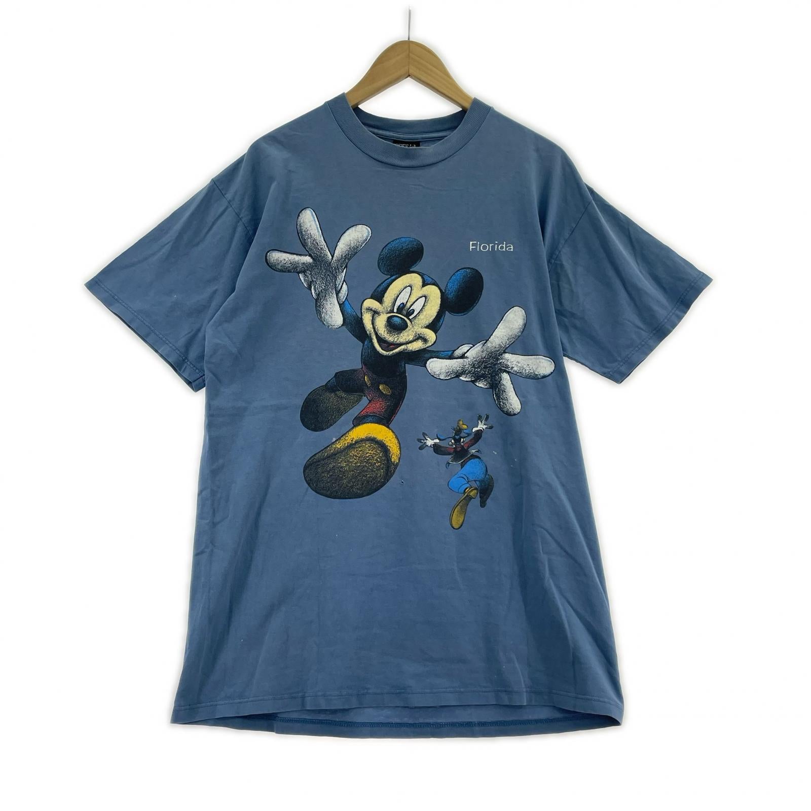 半袖Tシャツ SHERRY'S ミッキー&グーフィー プリントTEE L ブルー