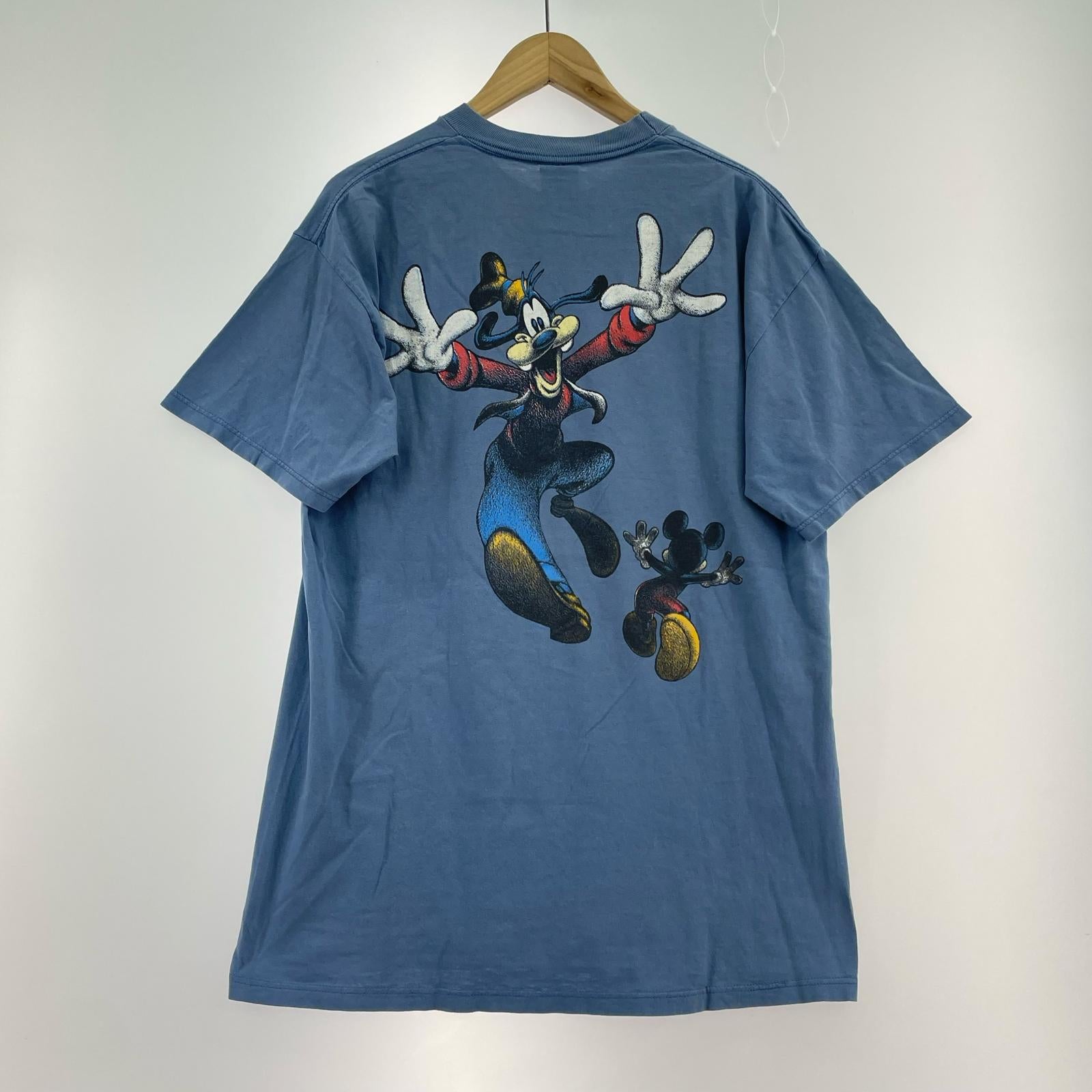半袖Tシャツ SHERRY'S ミッキー&グーフィー プリントTEE L ブルー