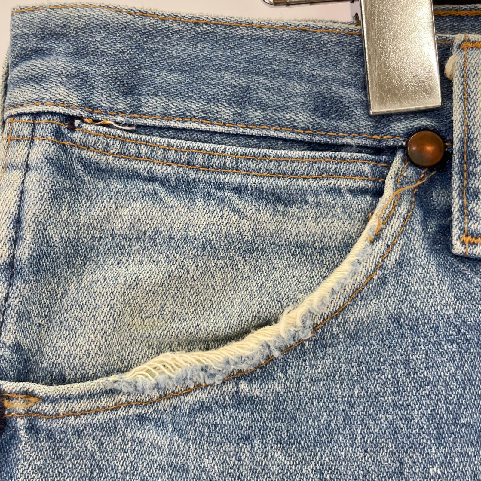 デニムパンツ USA製 W33 BLU 33 ブルー